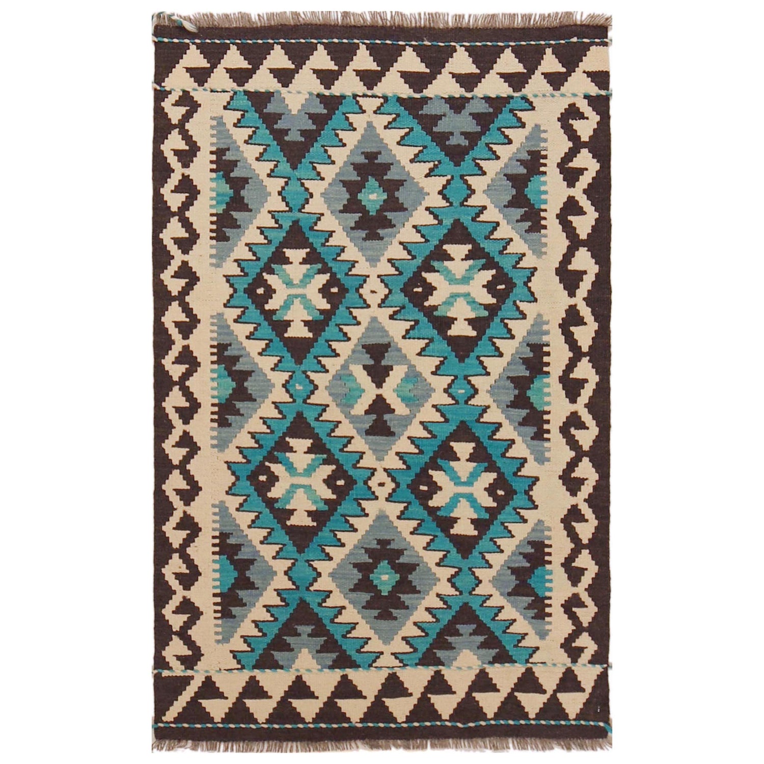 Handmade Vegetable Kelim 2' 10" x 4' 5" (ft) - No. P36133