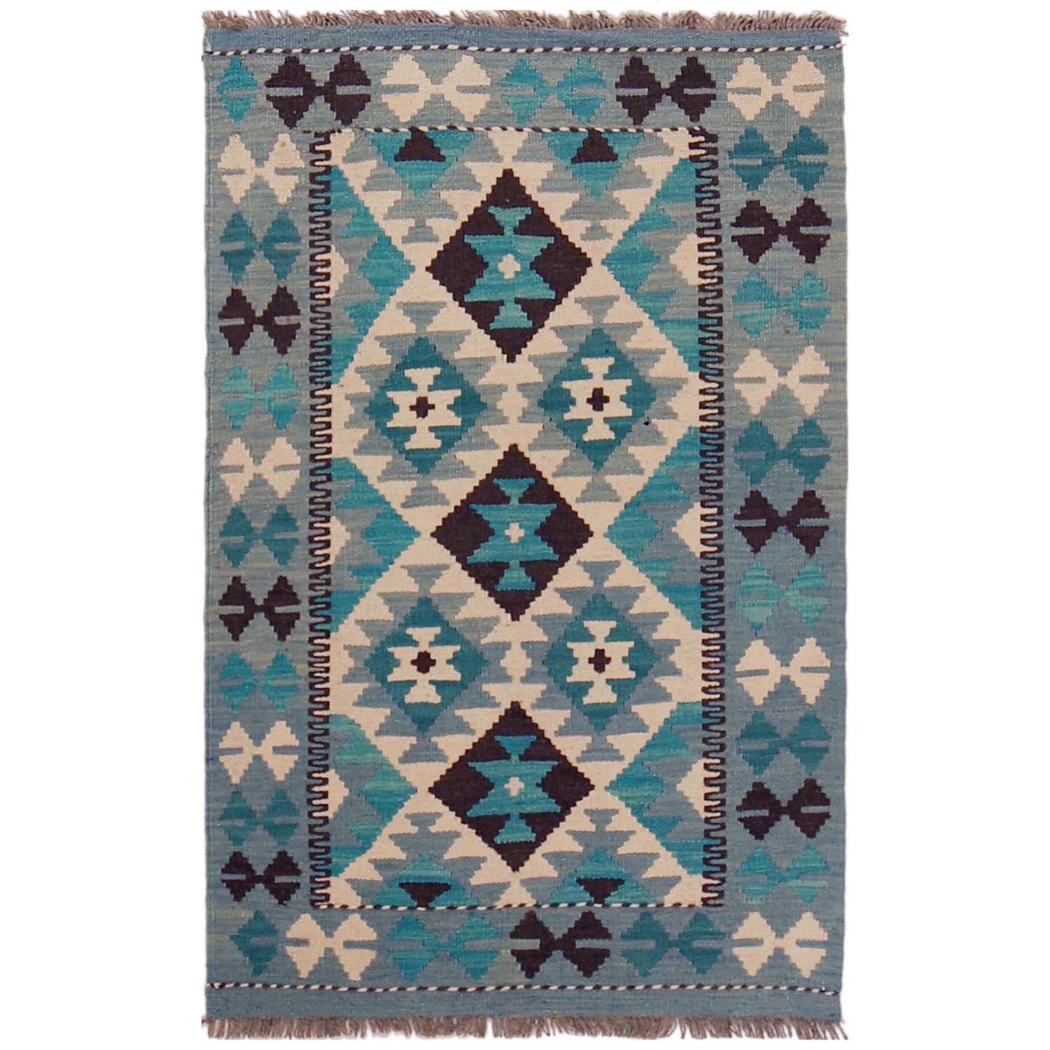 Handmade Vegetable Kilim 2' 7" x 4' 2" (ft) - No. P36134