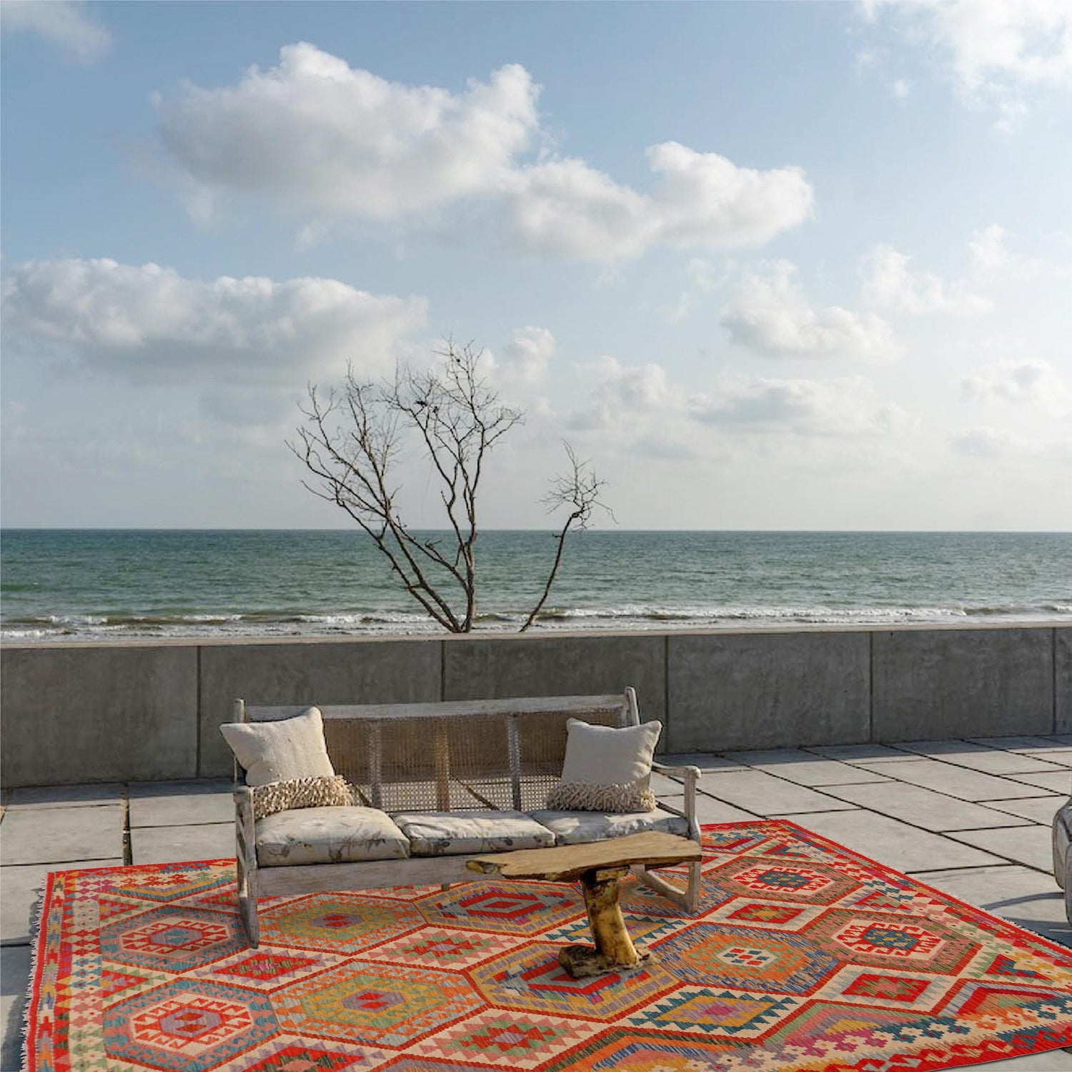 Handmade Vegetable Kelim 6' 0" x 8' 4" (ft) - No. P36138