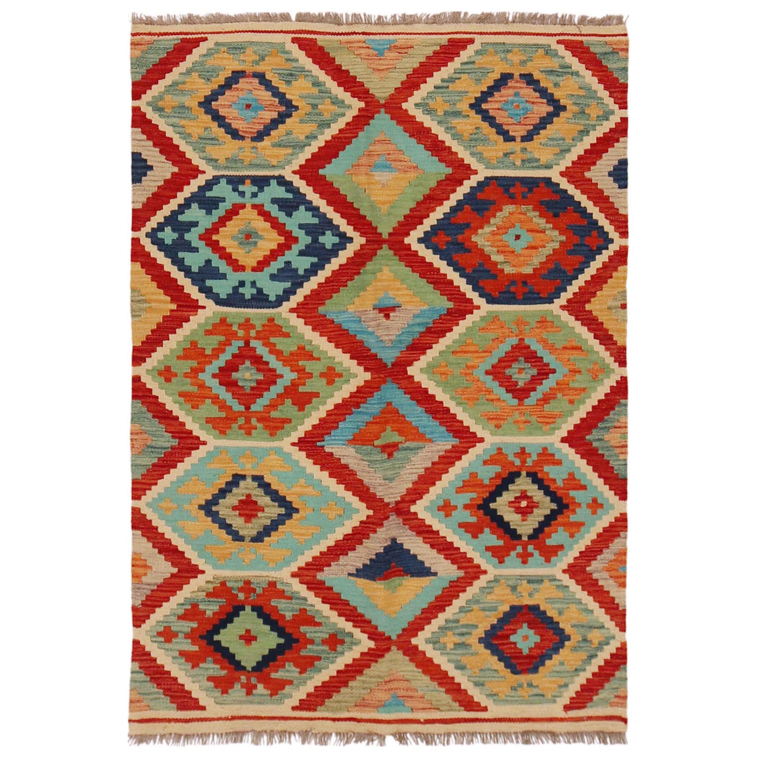 Handmade Vegetable Kilim 3' 5" x 5' 0" (ft) - No. P36140