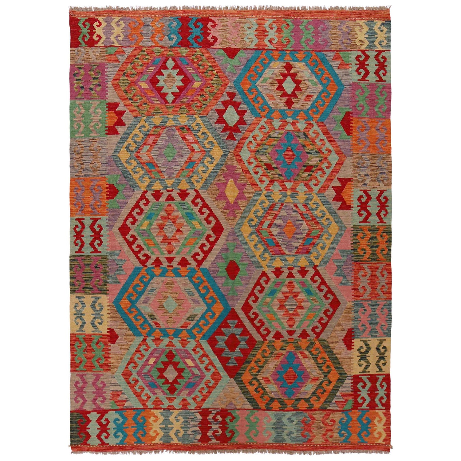 Handmade Vegetable Kelim 5' 10" x 8' 1" (ft) - No. P36147