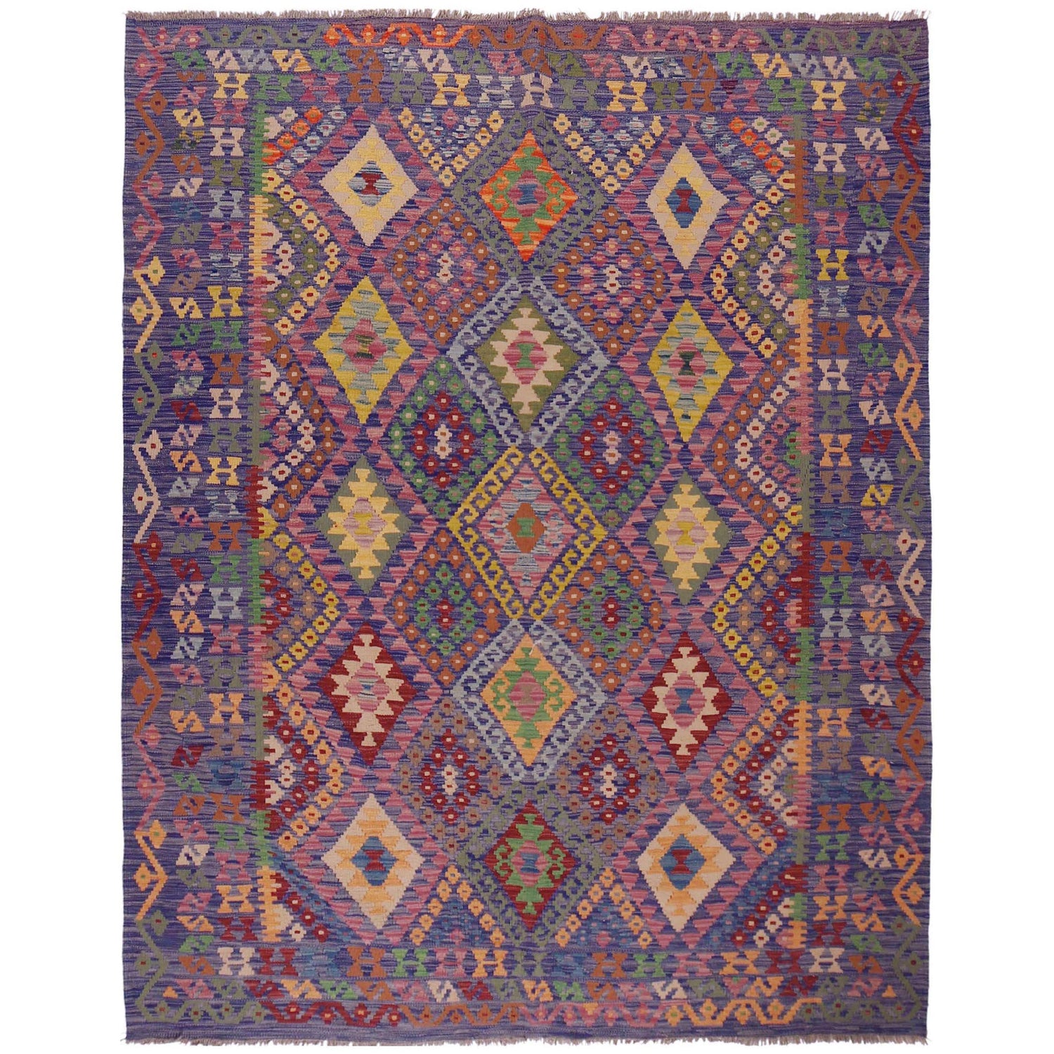 Handmade Vegetable Kelim 6' 1" x 7' 10" (ft) - No. P36149