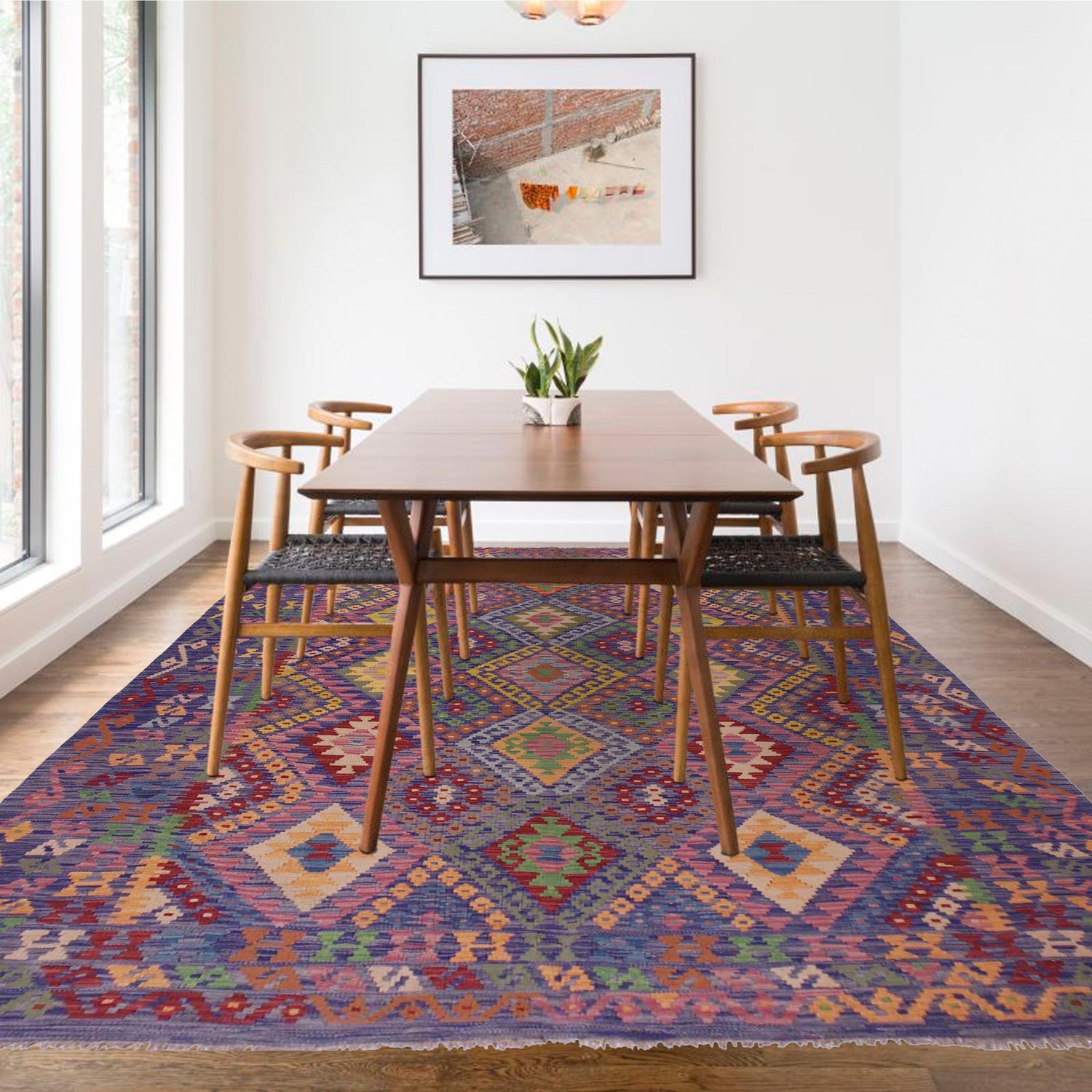 Handmade Vegetable Kelim 6' 1" x 7' 10" (ft) - No. P36149