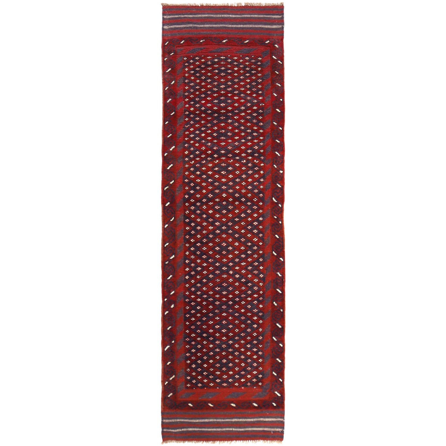 Red Color Mashwani Short Runner 2' 1" x 8' 0" (ft) - No. P36153