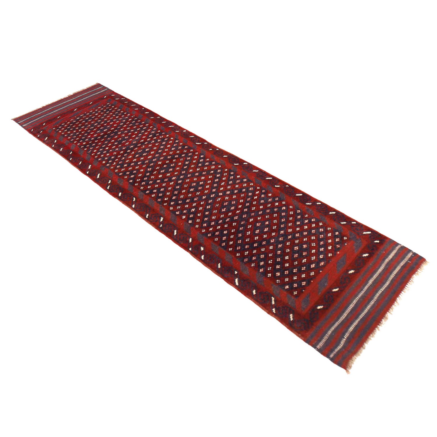 Red Color Mashwani Short Runner 2' 1" x 8' 0" (ft) - No. P36153