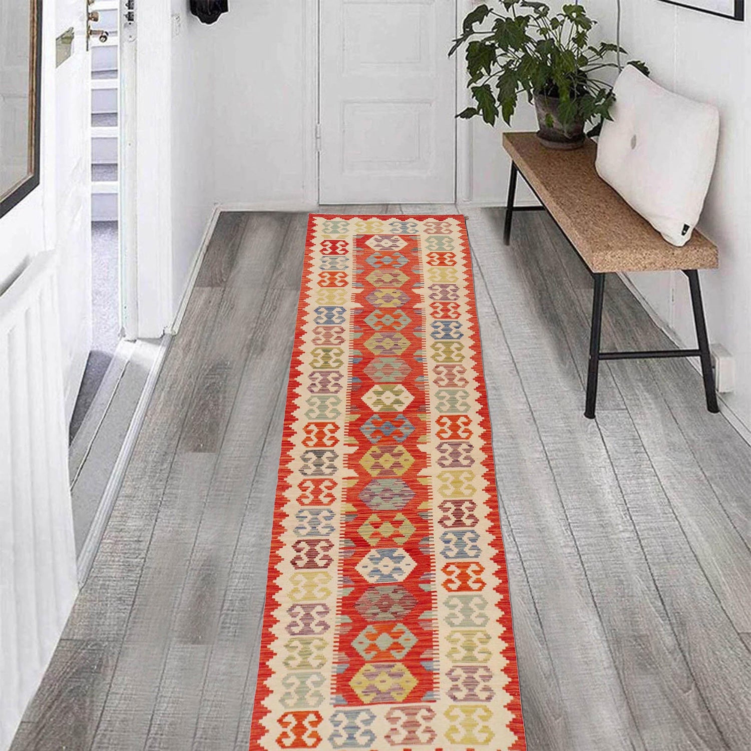 Vegetable Kilim Runner 2' 10" x 12' 9" (ft) - No. P36157