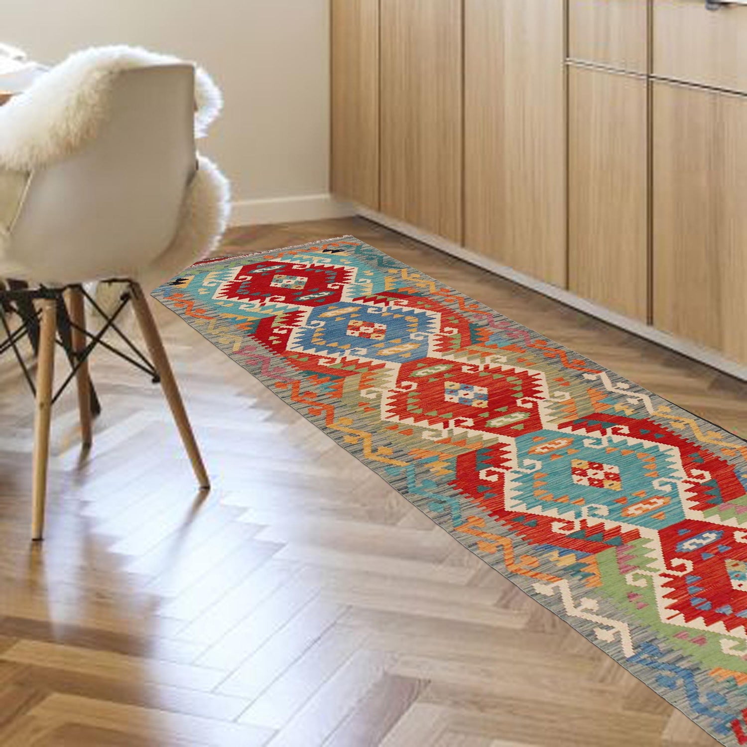 Vegetable Kelim Runner 2' 9" x 9' 9" (ft) - No. P36165