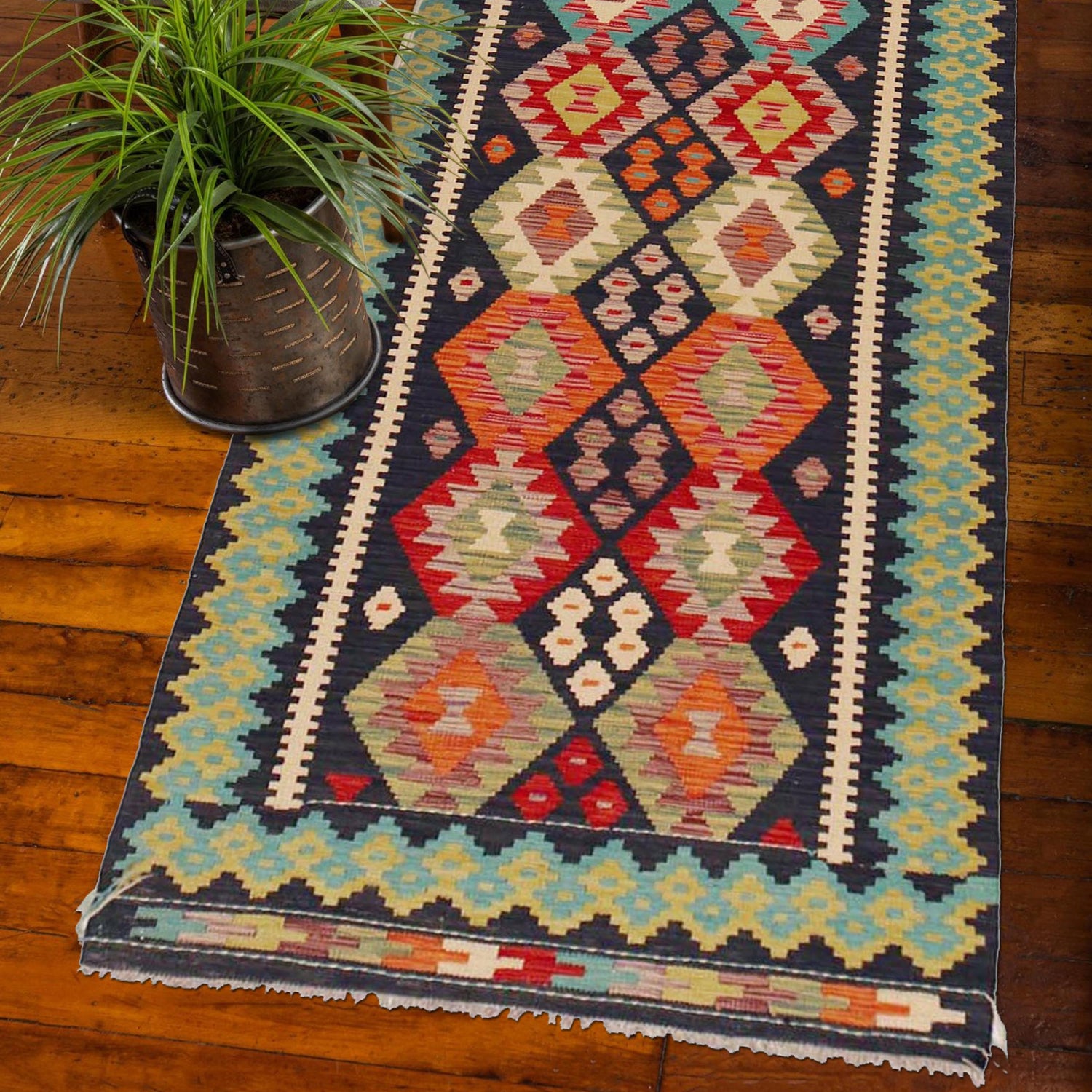 Vegetable Kilim Runner 3' 1" x 9' 8" (ft) - No. P36168