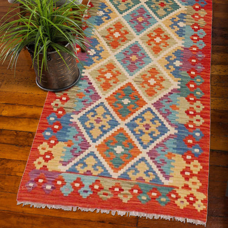 Vegetable Kelim Runner 2' 7" x 9' 9" (ft) - No. P36182