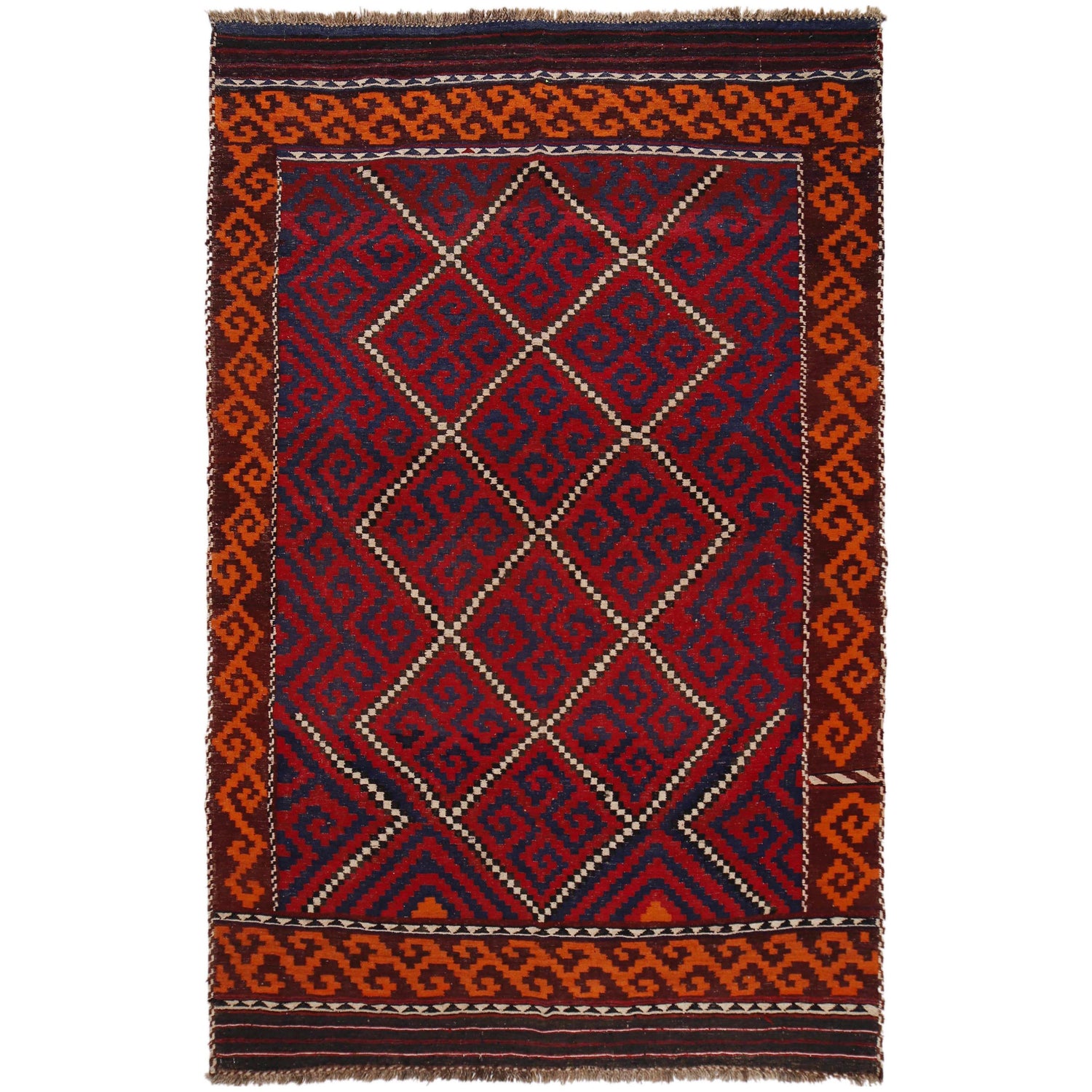 Hand Knotted Multi Kilim 6' 1" x 9' 9" (ft) - No. P36187