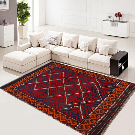 Hand Knotted Multi Kilim 6' 1" x 9' 9" (ft) - No. P36187