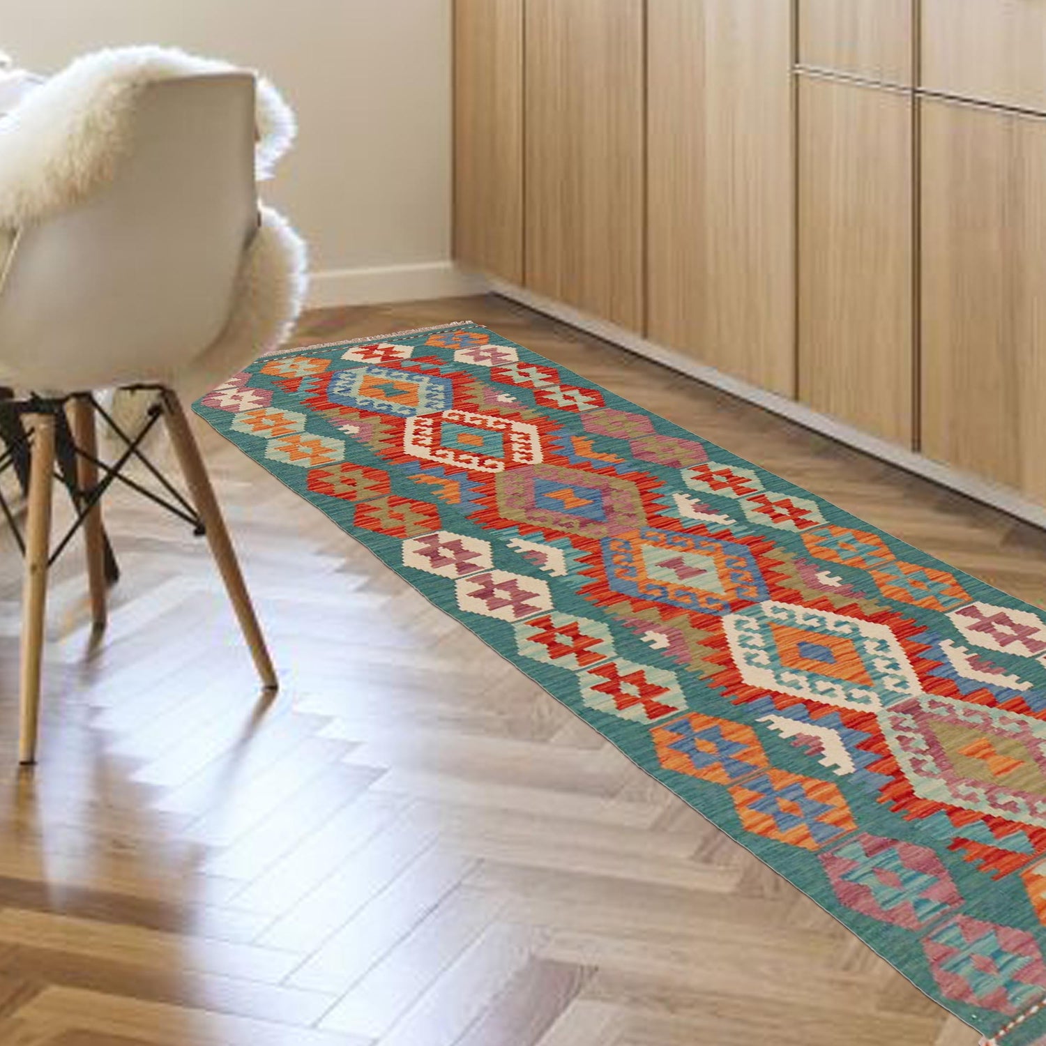 Vegetable Kelim Runner 2' 1" x 6' 9" (ft)- No. P36200