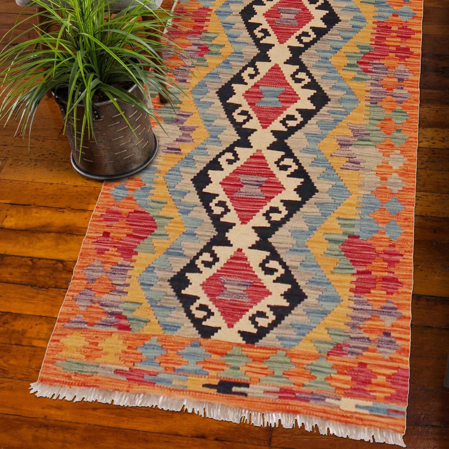 Vegetable Kilim Runner 2' 4" x 6' 5" (ft)- No. P36203