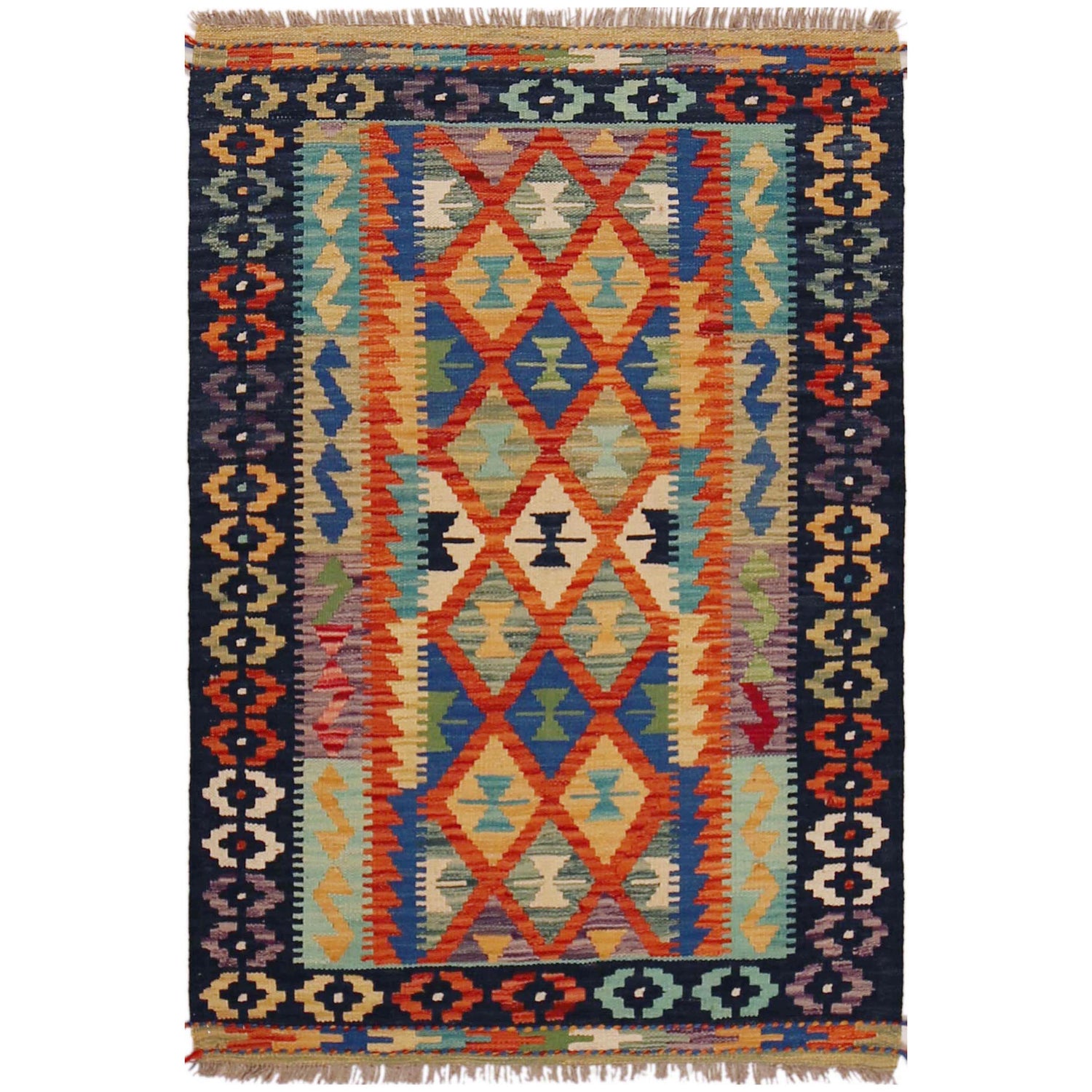 Handmade Vegetable Kilim 2' 9" x 4' 0" (ft) - No. P36227