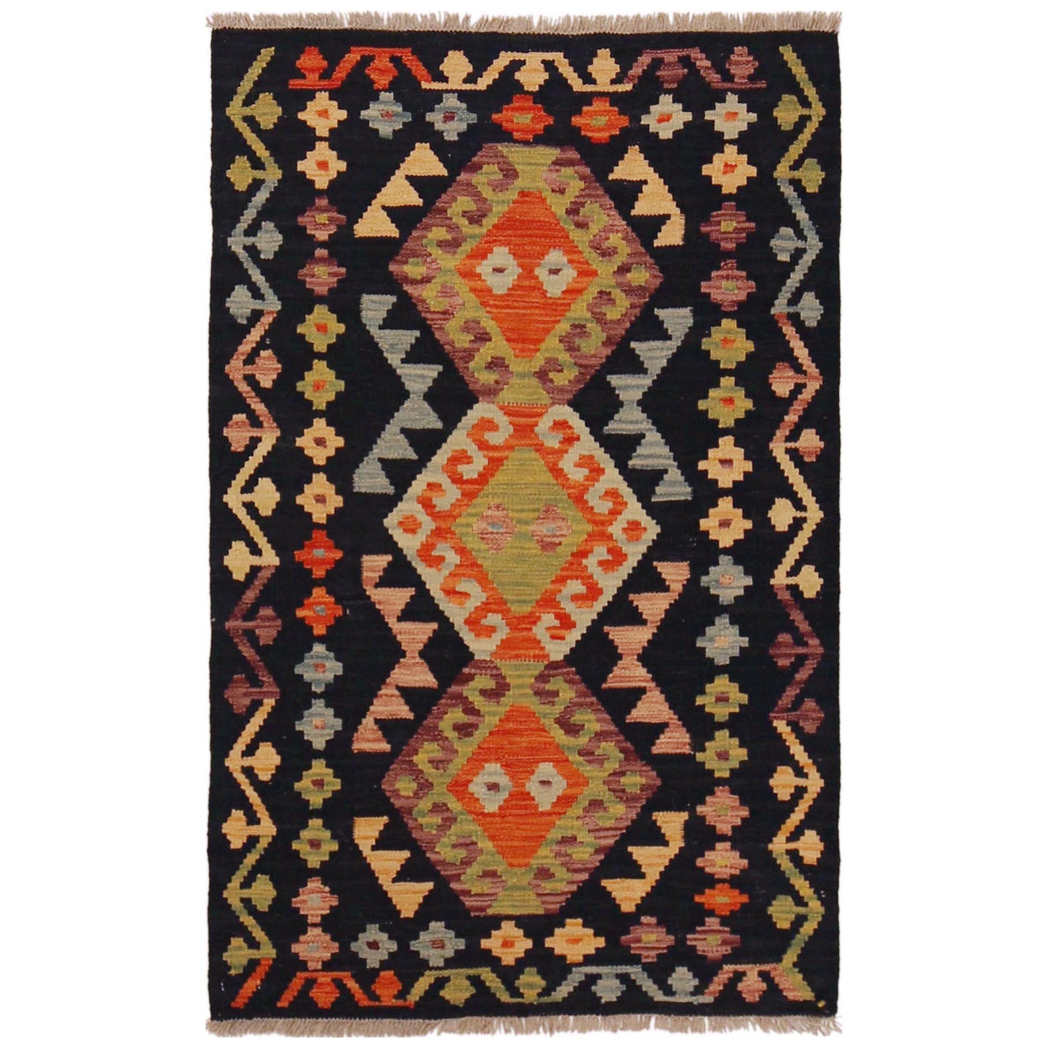 Handmade Vegetable Kilim 2' 7" x 4' 2" (ft) - No. P36229