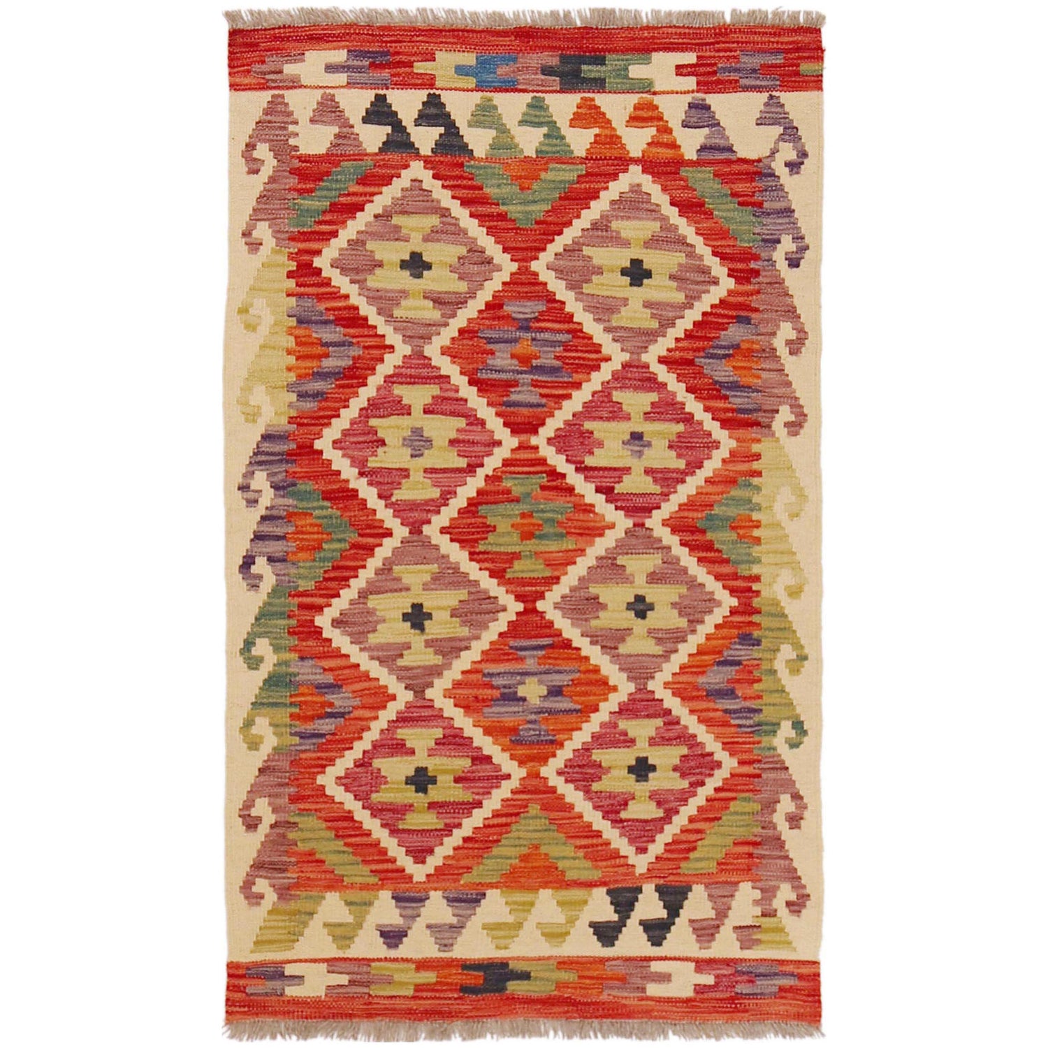Handmade Vegetable Kilim 2' 6" x 4' 2" (ft) - No. P36231
