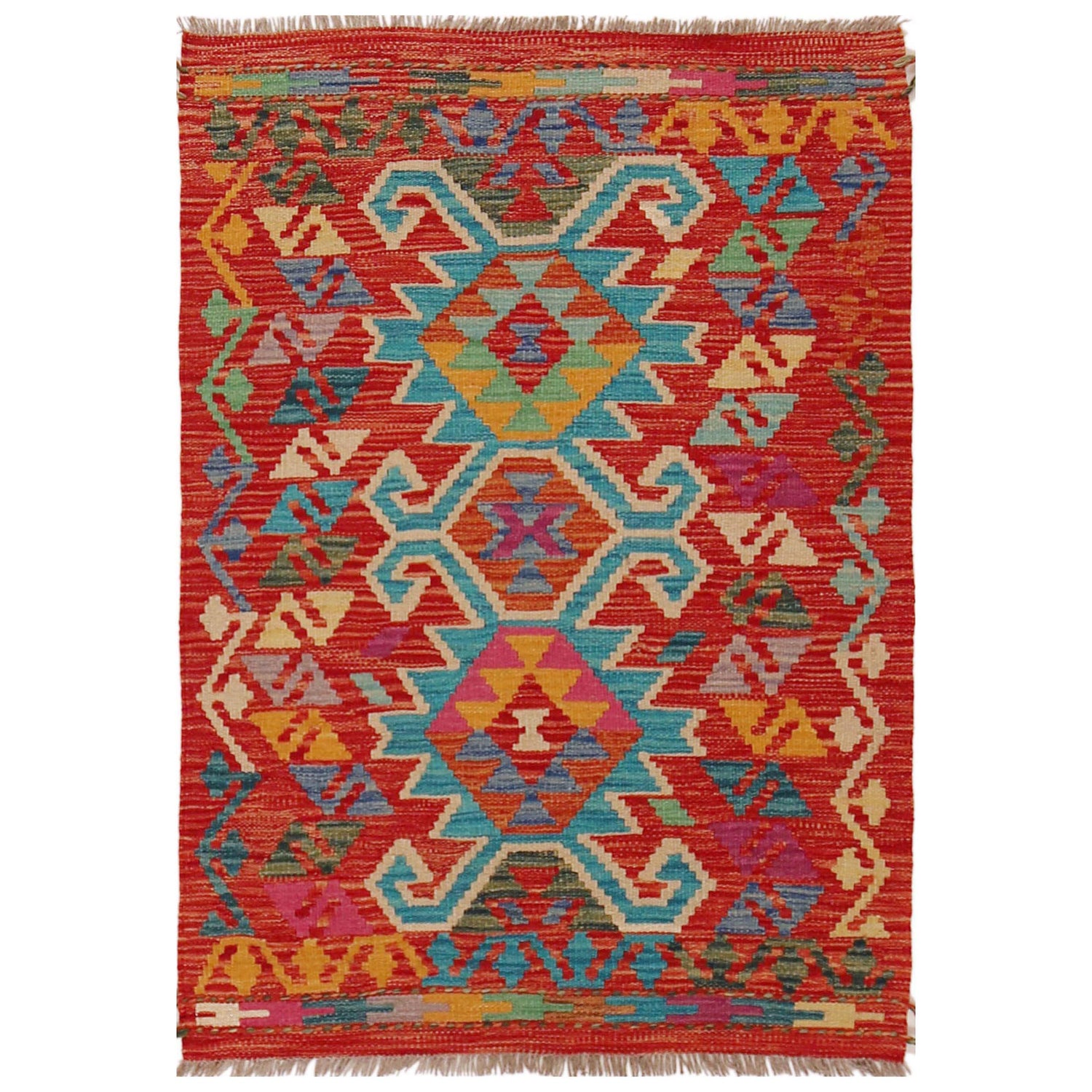 Handmade Vegetable Kelim 2' 10" x 4' 2" (ft) - No. P36232