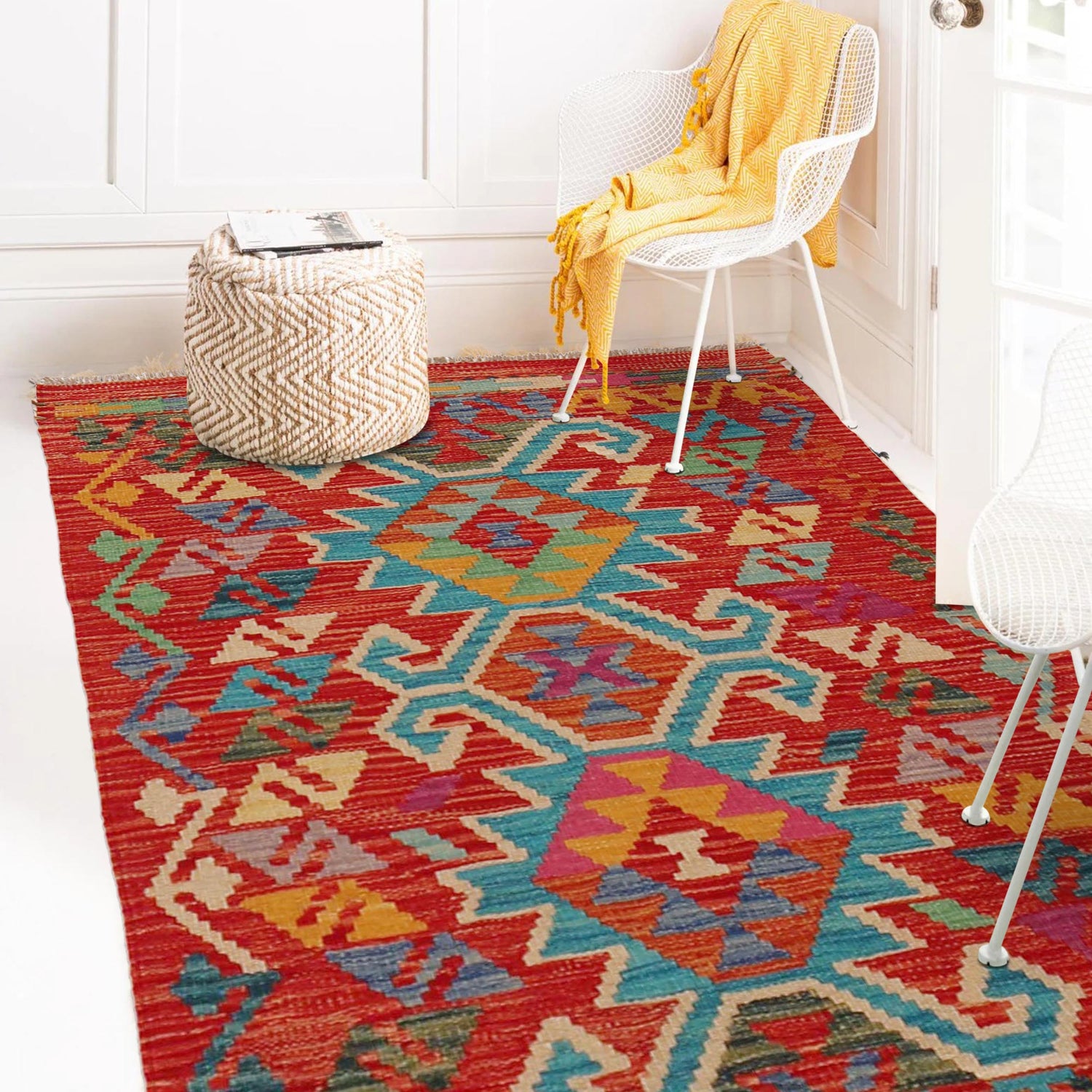 Handmade Vegetable Kelim 2' 10" x 4' 2" (ft) - No. P36232