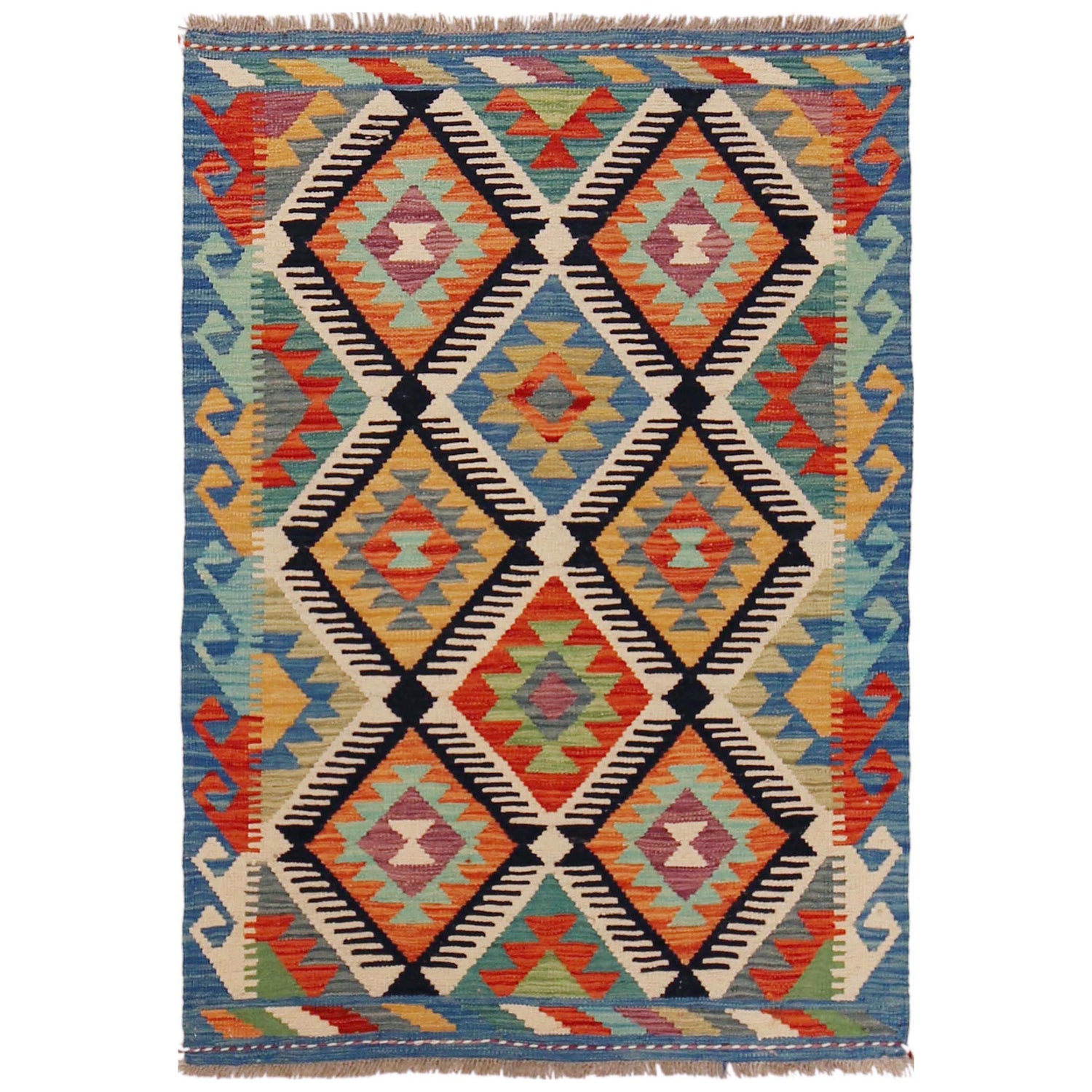 Handmade Vegetable Kilim 2' 10" x 4' 2" (ft) - No. P36233