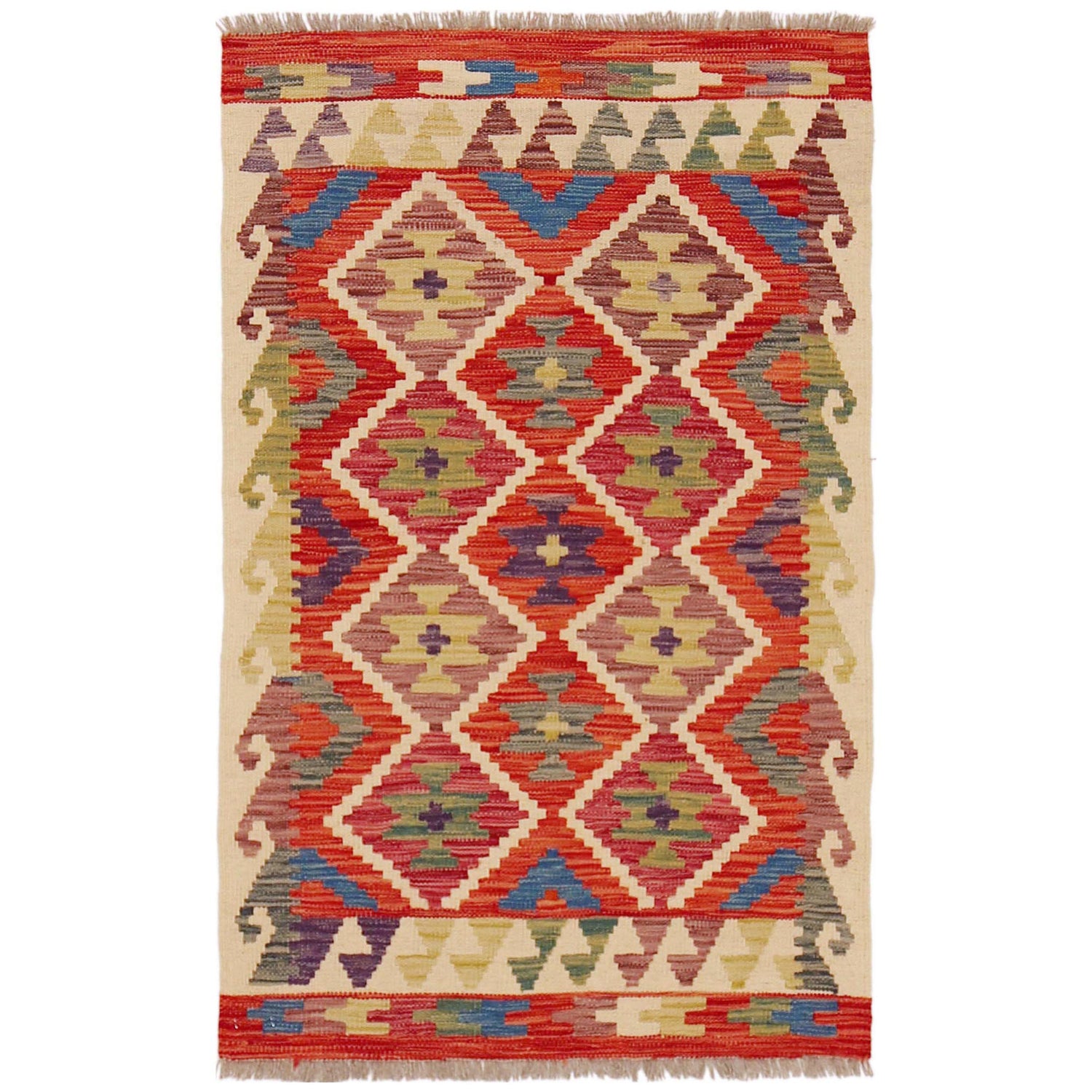 Handmade Vegetable Kelim 2' 6" x 4' 1" (ft) - No. P36236