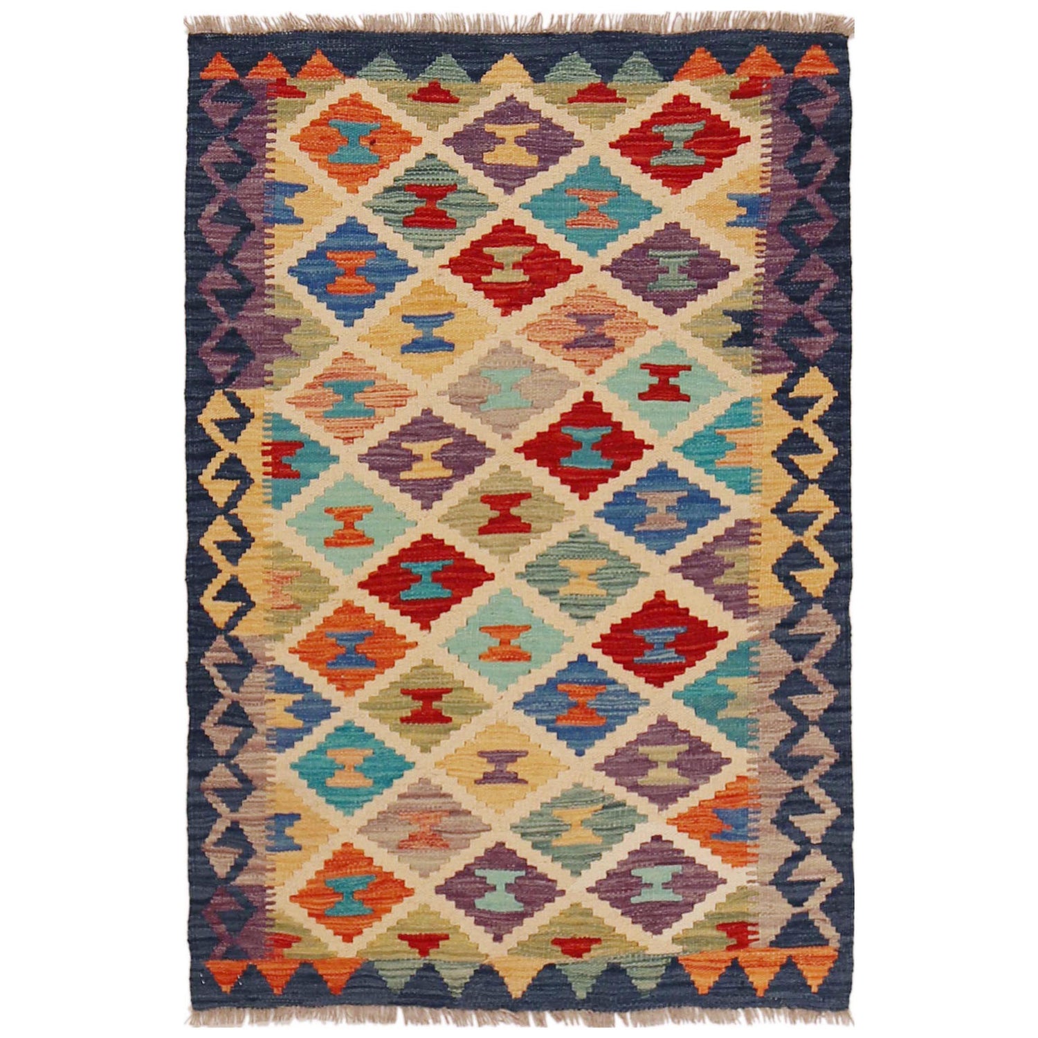 Handmade Vegetable Kilim 2' 8" x 3' 11" (ft) - No. P36239