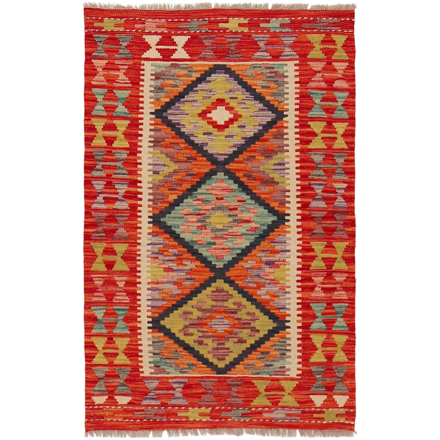 Handmade Vegetable Kelim 2' 6" x 4' 2" (ft) - No. P36242