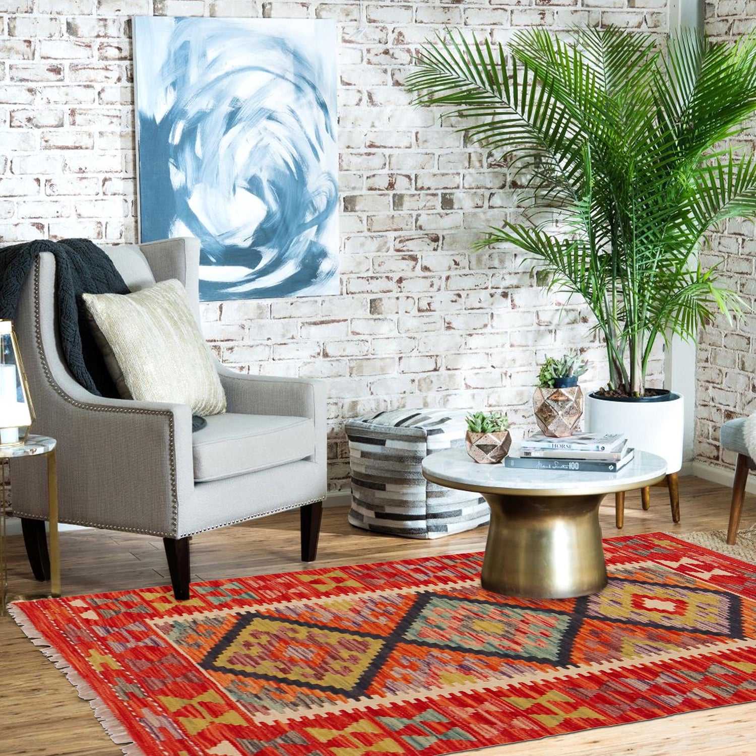 Handmade Vegetable Kelim 2' 6" x 4' 2" (ft) - No. P36242