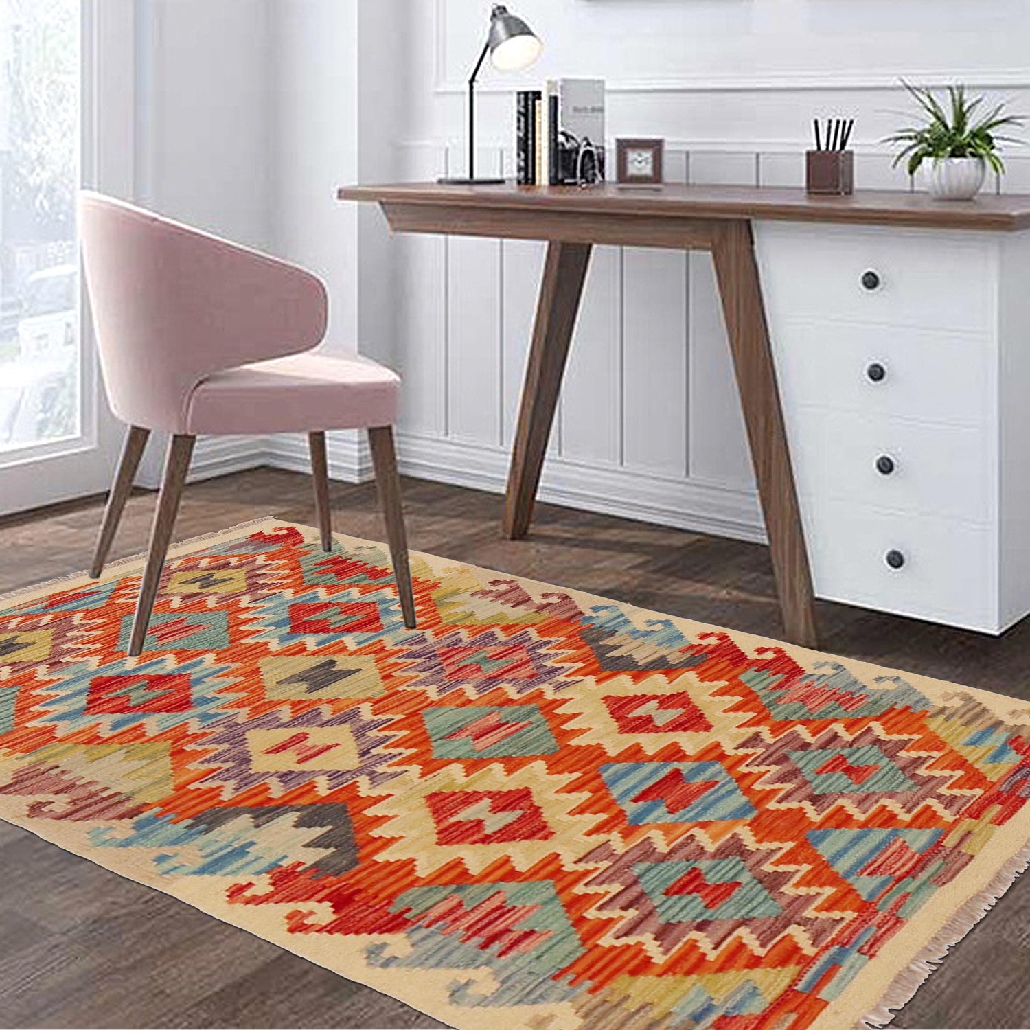 Handmade Vegetable Kilim 2' 6" x 4' 3" (ft) - No. P36243