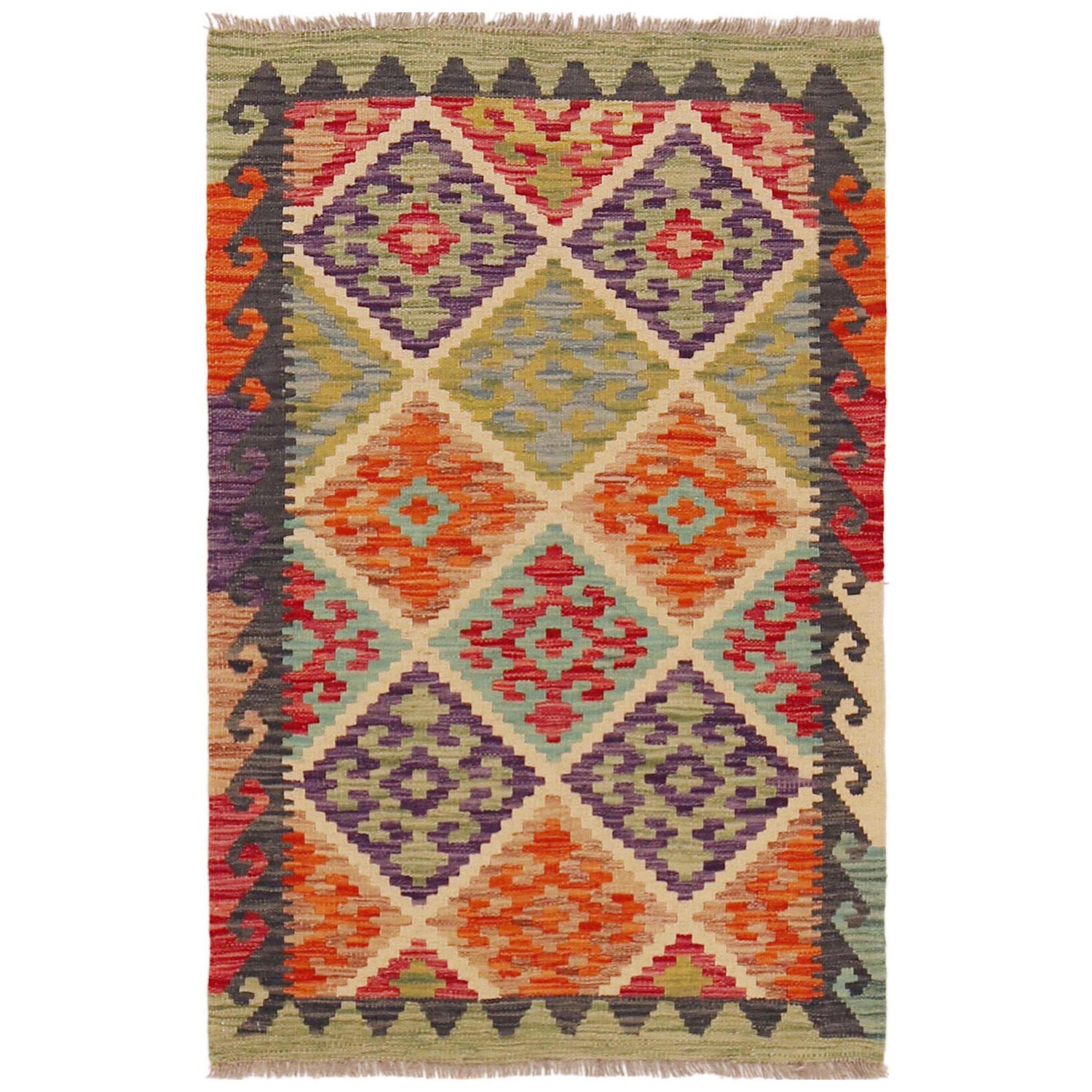 Handmade Vegetable Kelim 2' 7" x 4' 0" (ft) - No. P36244