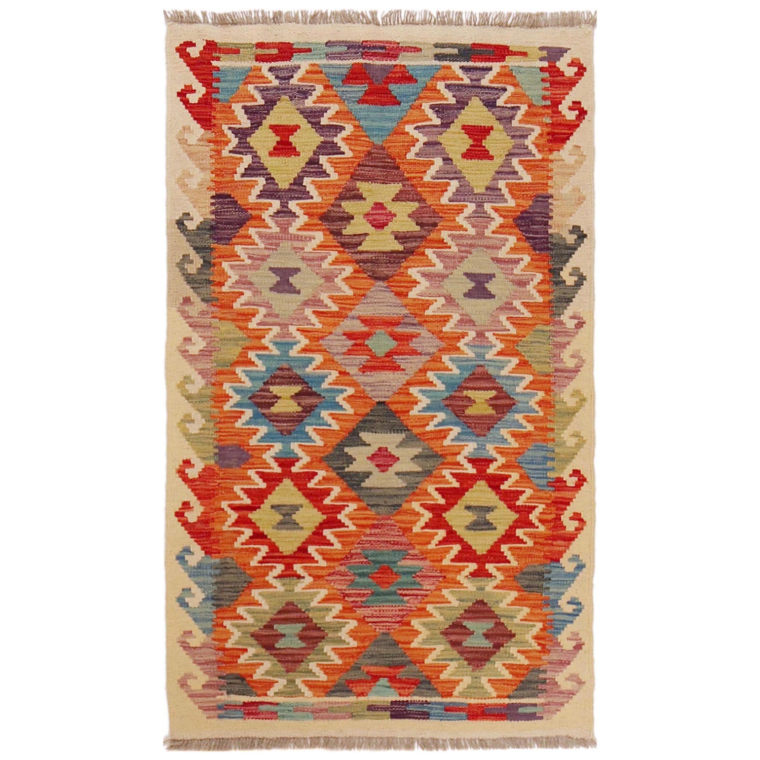 Handmade Vegetable Kilim 2' 6" x 4' 2" (ft) - No. P36245