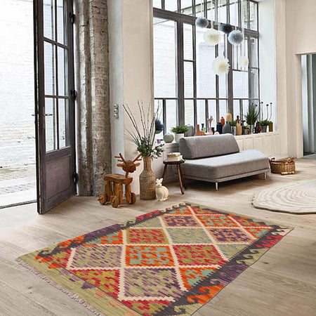 Handmade Vegetable Kilim 2' 6" x 4' 2" (ft) - No. P36247