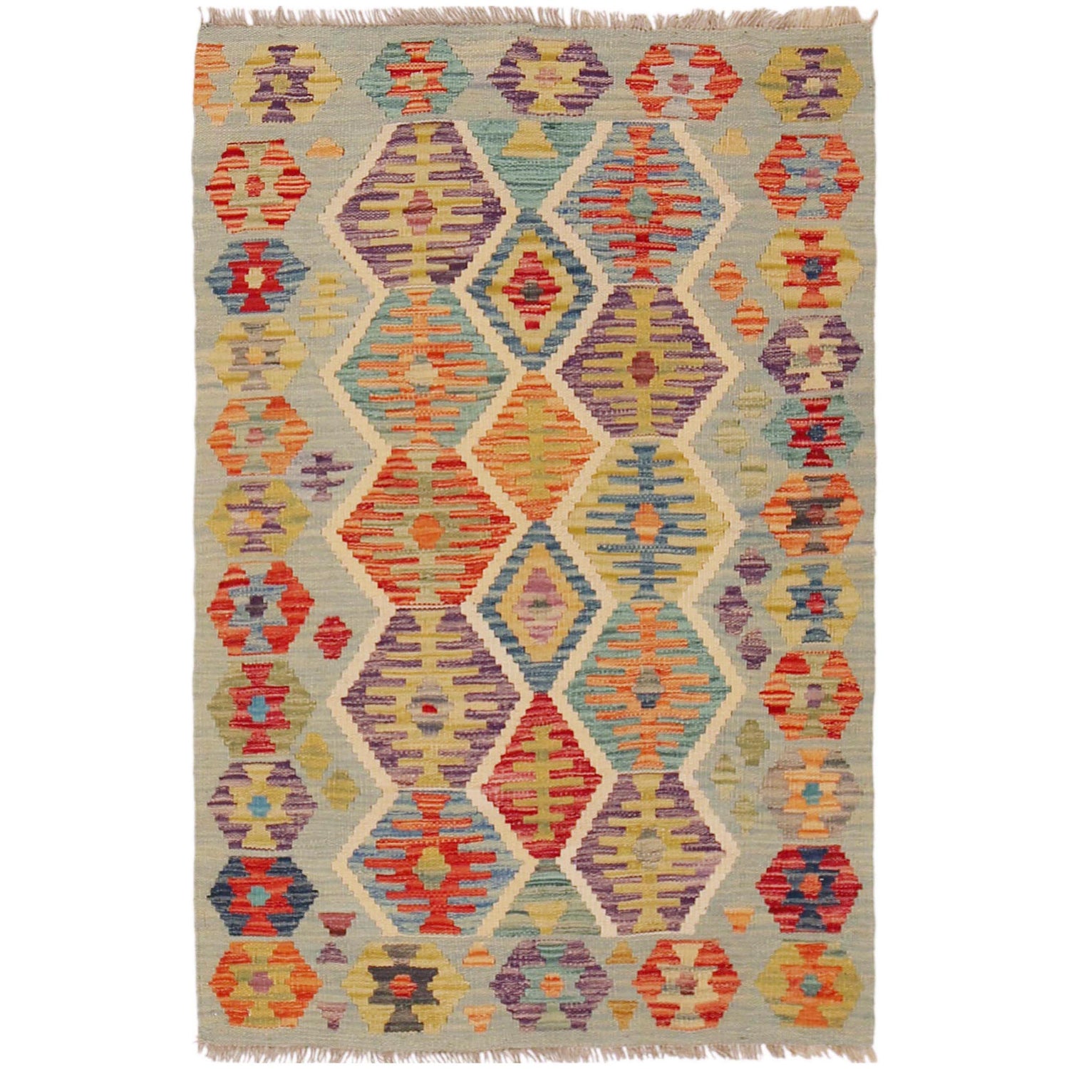 Handmade Vegetable Kelim 2' 8" x 4' 3" (ft) - No. P36248