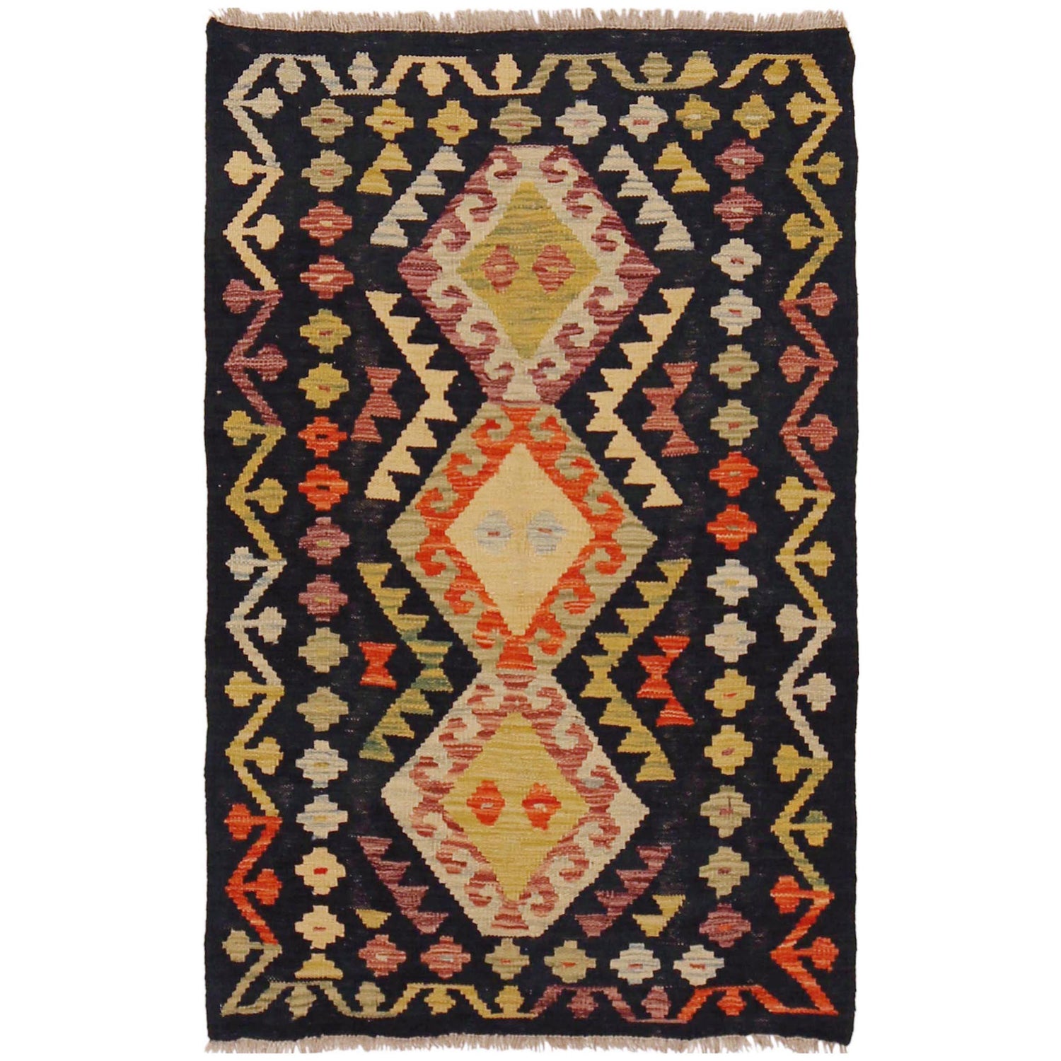 Handmade Vegetable Kelim 2' 9" x 4' 4" (ft) - No. P36250