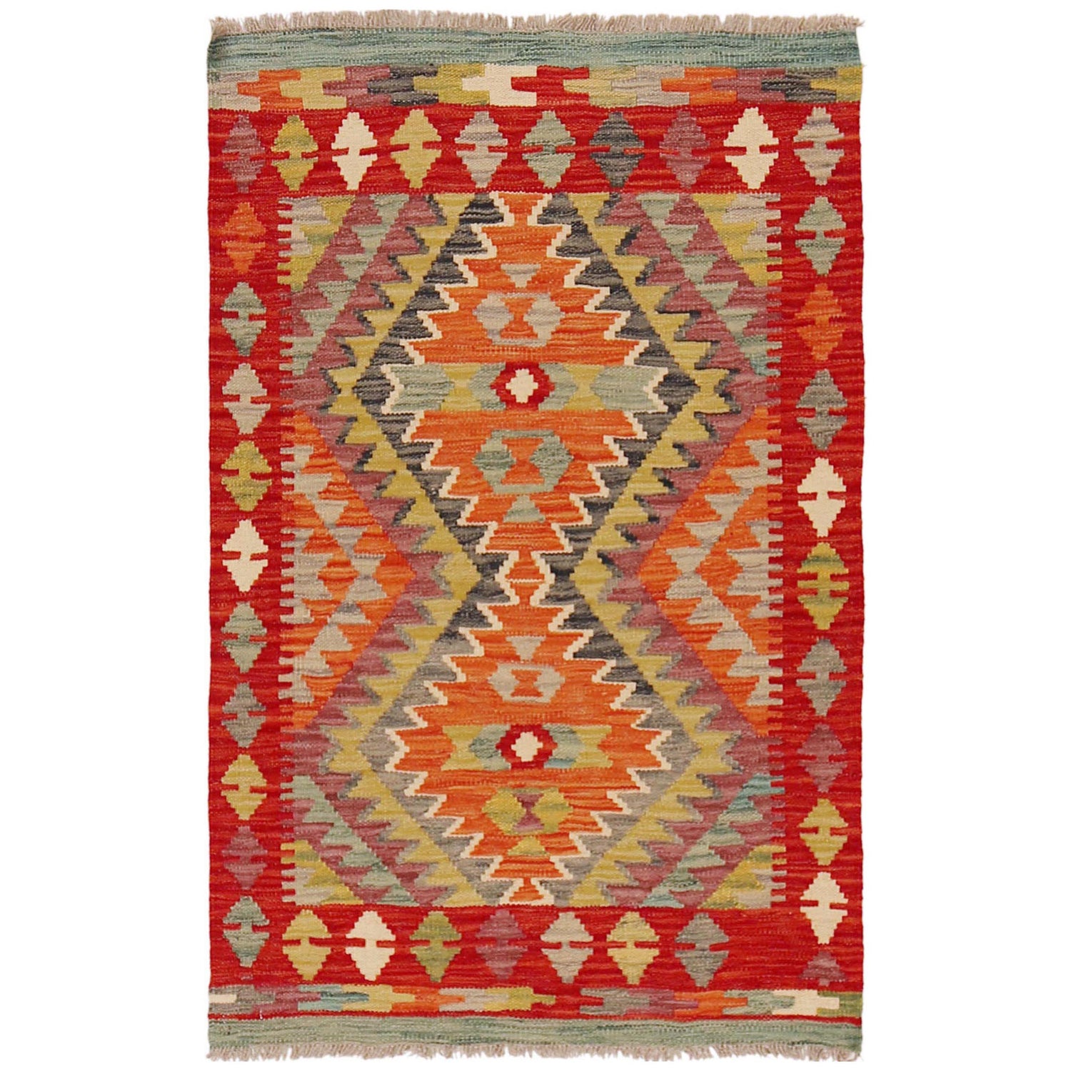 Handmade Vegetable Kilim 2' 7" x 4' 2" (ft) - No. P36251
