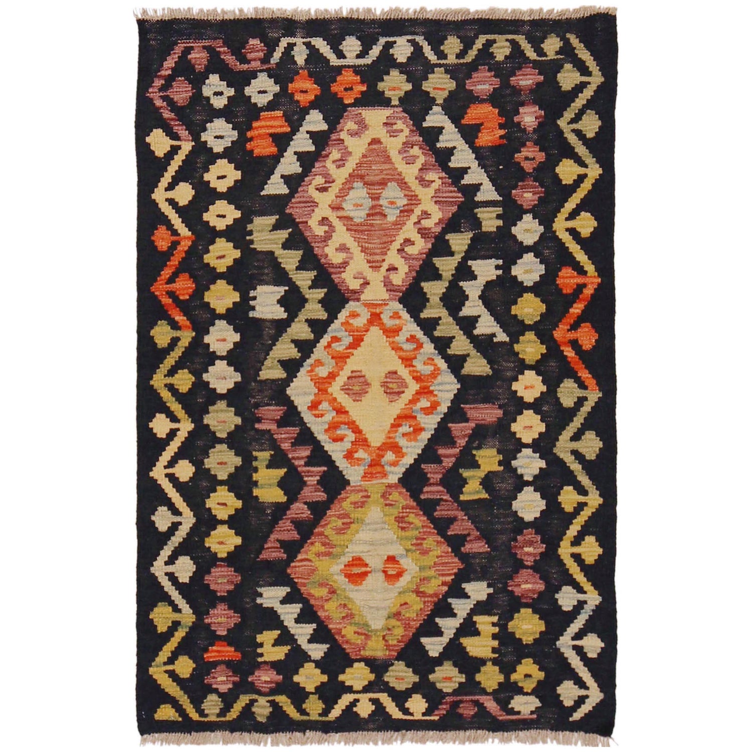 Handmade Vegetable Kelim 2' 9" x 4' 3" (ft) - No. P36252