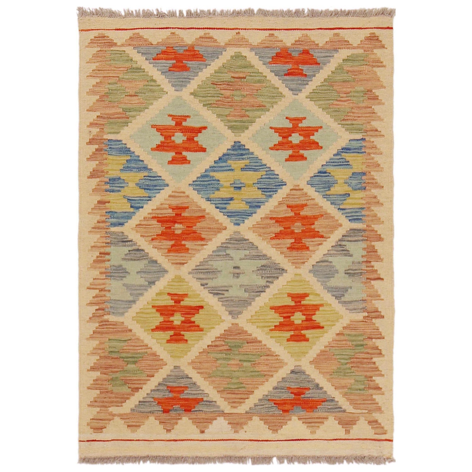 Handmade Vegetable Kilim 2' 7" x 3' 8" (ft) - No. P36253