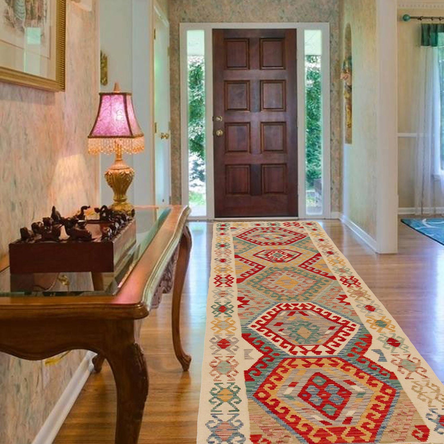 Vegetable Kilim Runner 3' 2" x 9' 4" (ft) - No. P36258