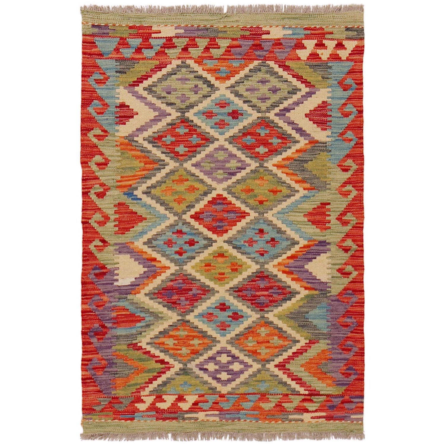 Handmade Vegetable Kilim 2' 7" x 3' 11" (ft) - No. P36265