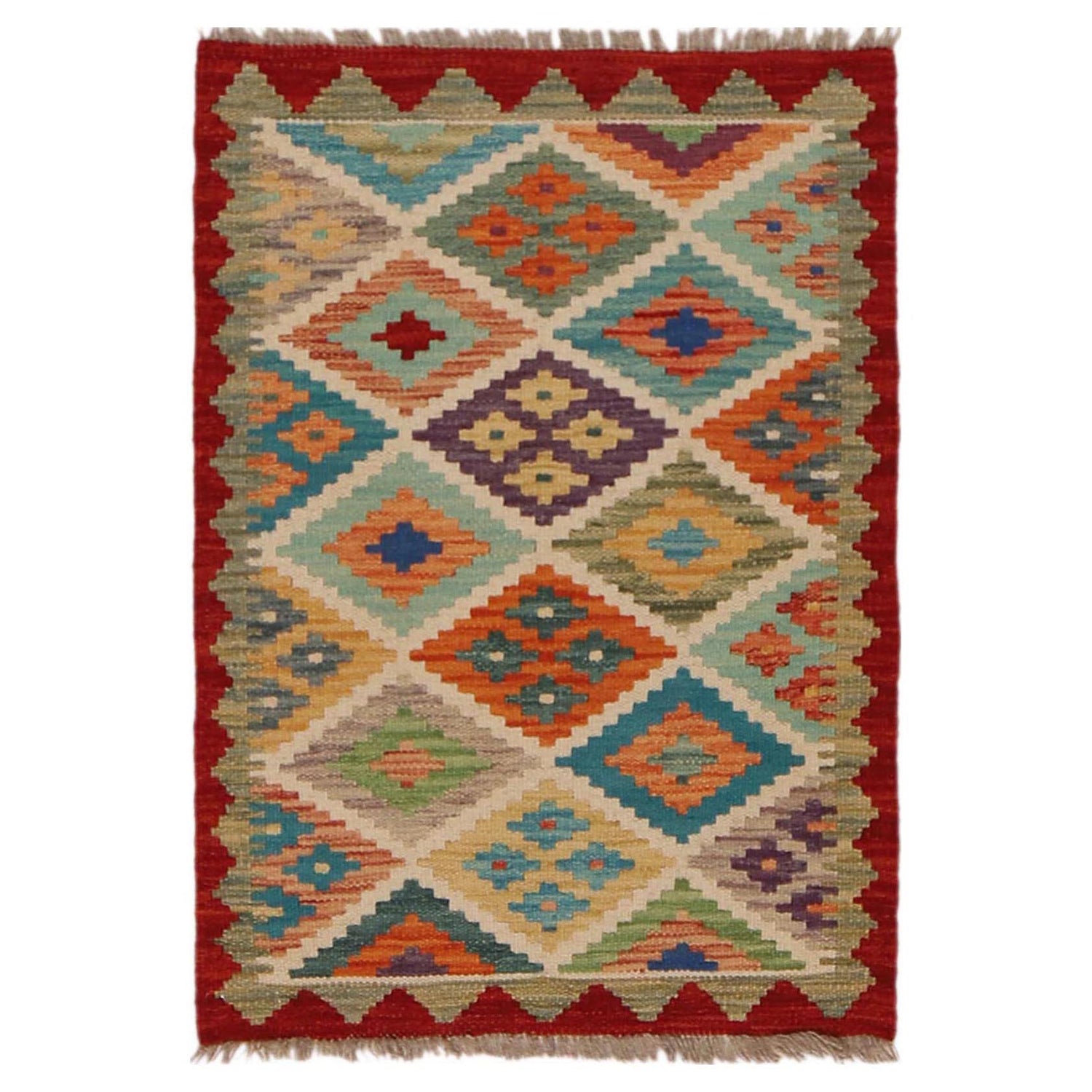 Handmade Vegetable Kilim 2' 0" x 2' 10" (ft) - No. P36270