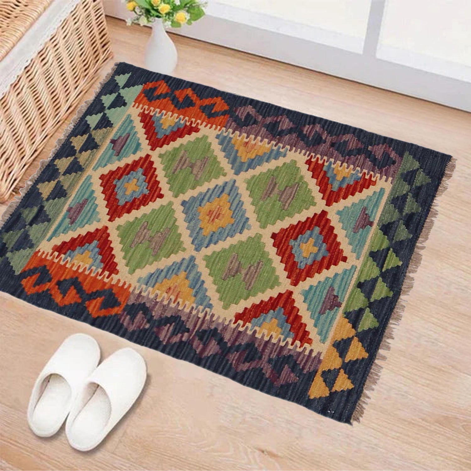 Handmade Vegetable Kelim 2' 0" x 2' 10" (ft) - No. P36271