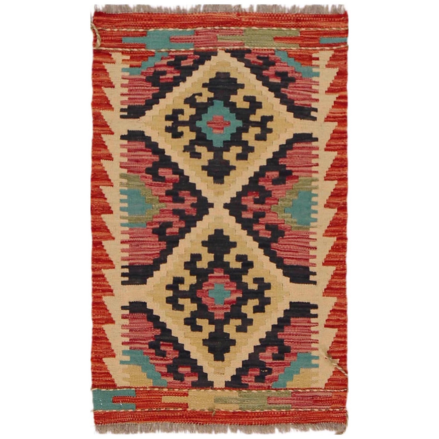 Handmade Vegetable Kilim 1' 10" x 3' 0" (ft) - No. P36280