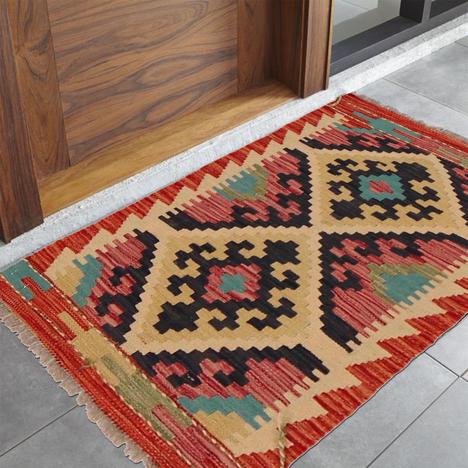 Handmade Vegetable Kilim 1' 10" x 3' 0" (ft) - No. P36280