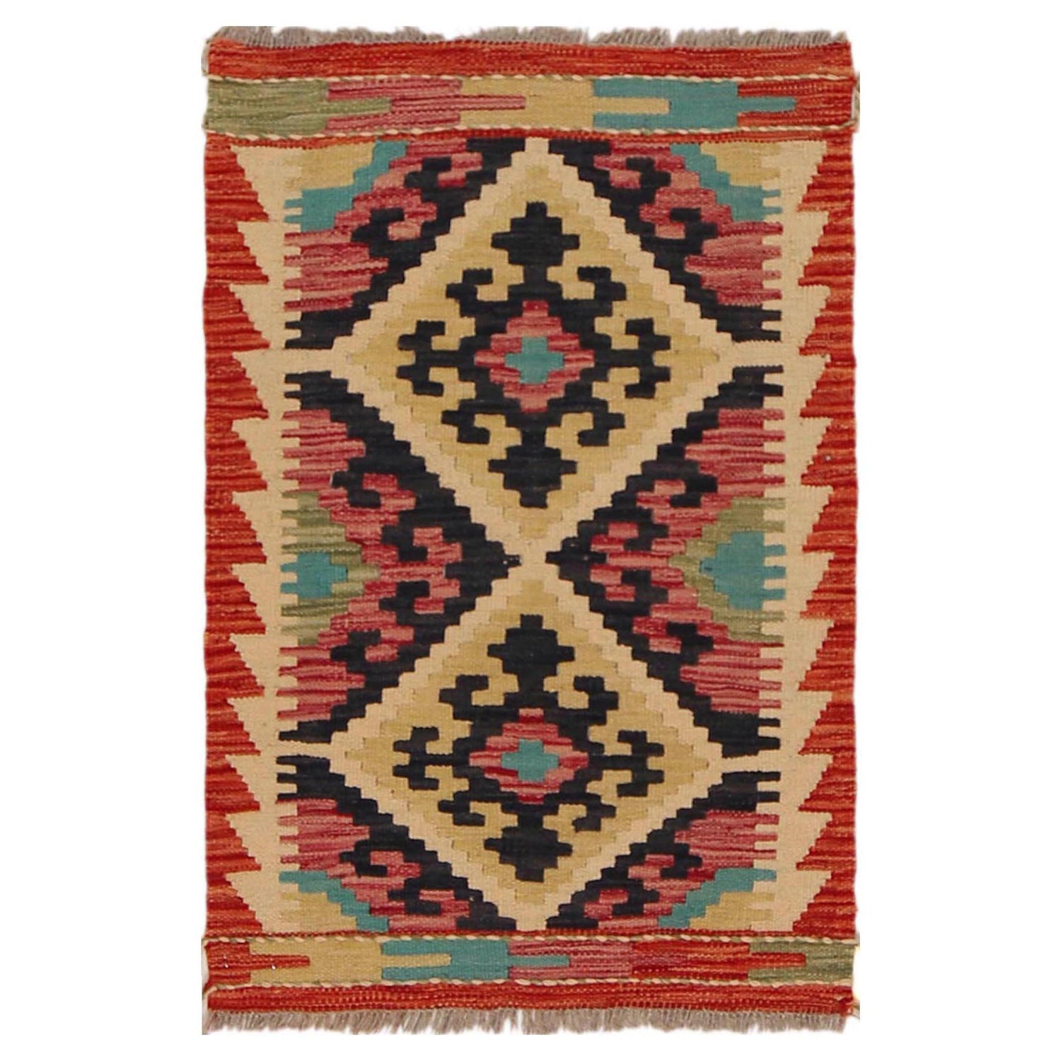 Handmade Vegetable Kilim 1' 11" x 2' 11" (ft) - No. P36282