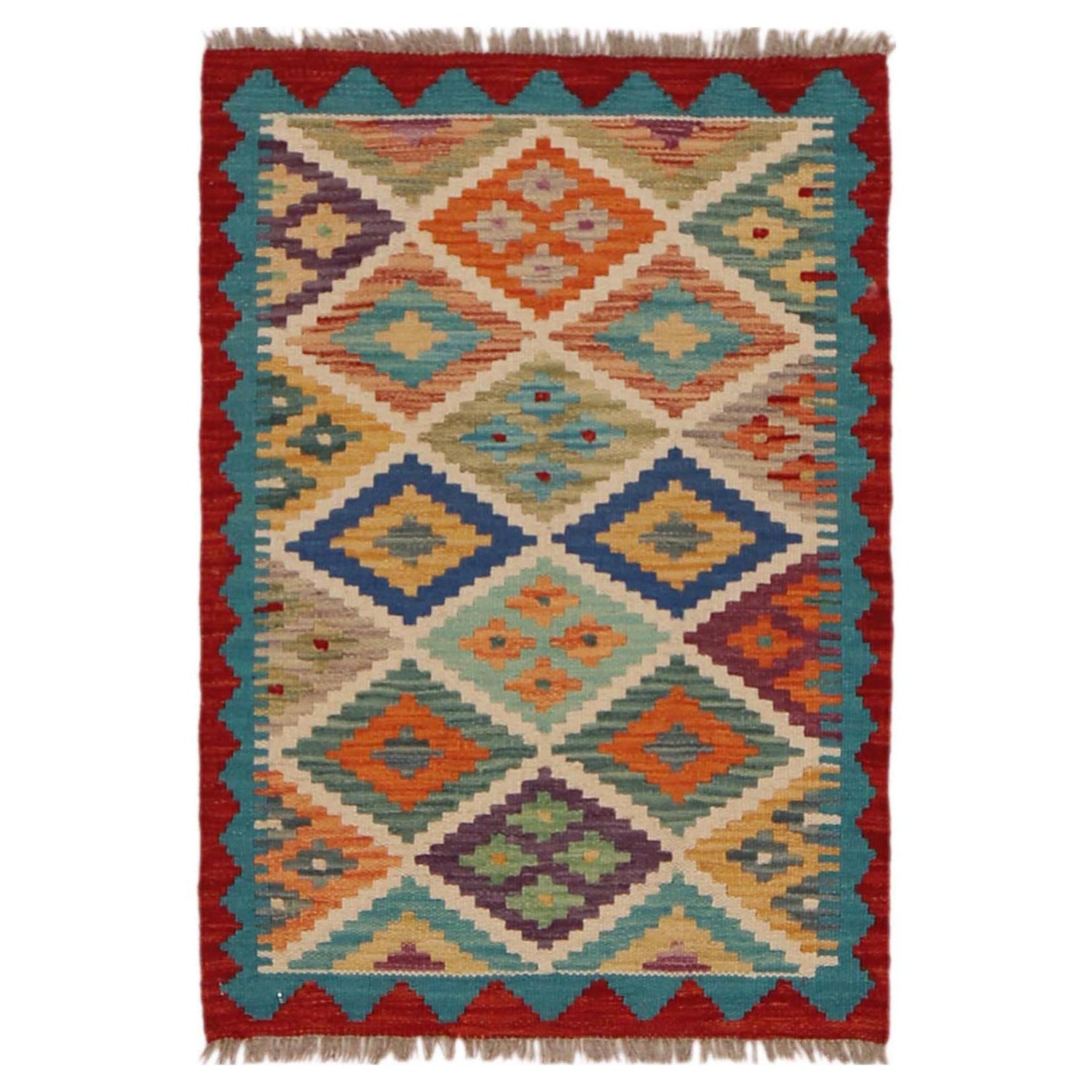 Handmade Vegetable Kilim 2' 0" x 2' 10" (ft) - No. P36290