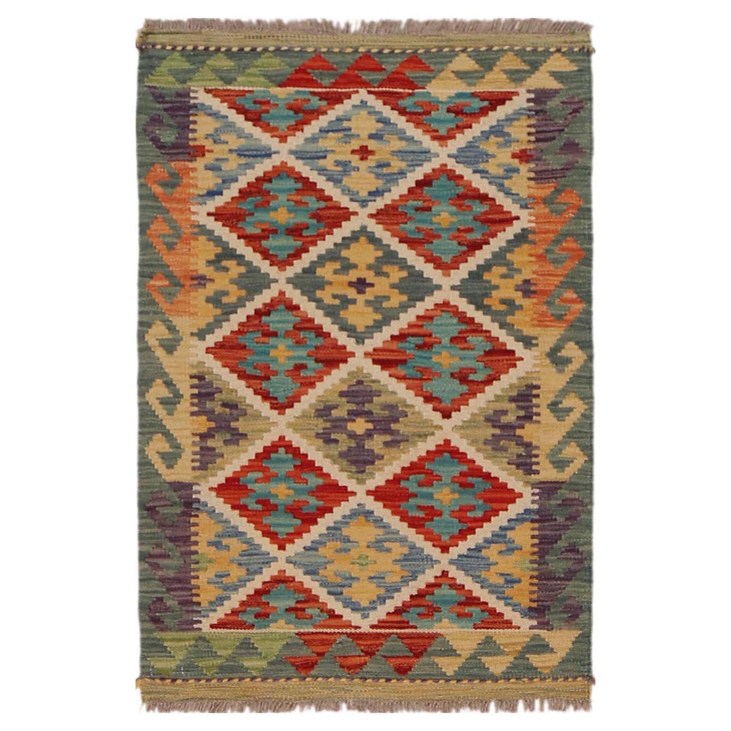 Handmade Vegetable Kilim 2' 1" x 3' 1" (ft) - No. P36292