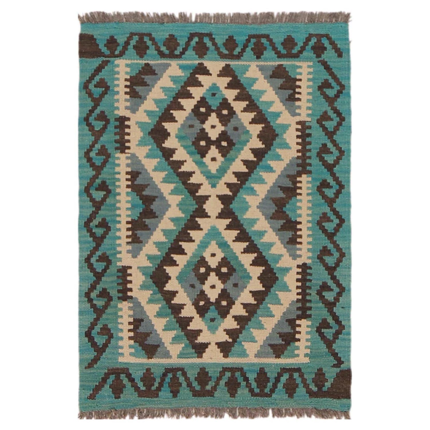 Handmade Vegetable Kilim 2' 0" x 2' 11" (ft) - No. P36296