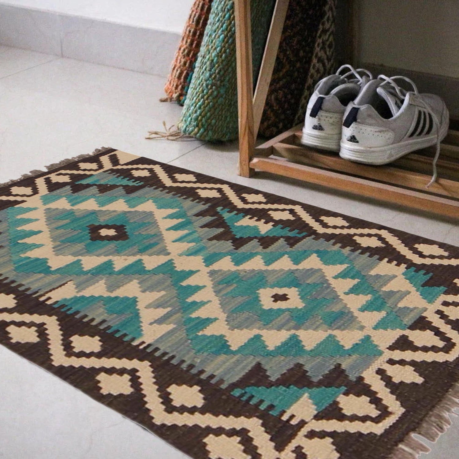 Handmade Vegetable Kilim 2' 0" x 2' 9" (ft) - No. P36300