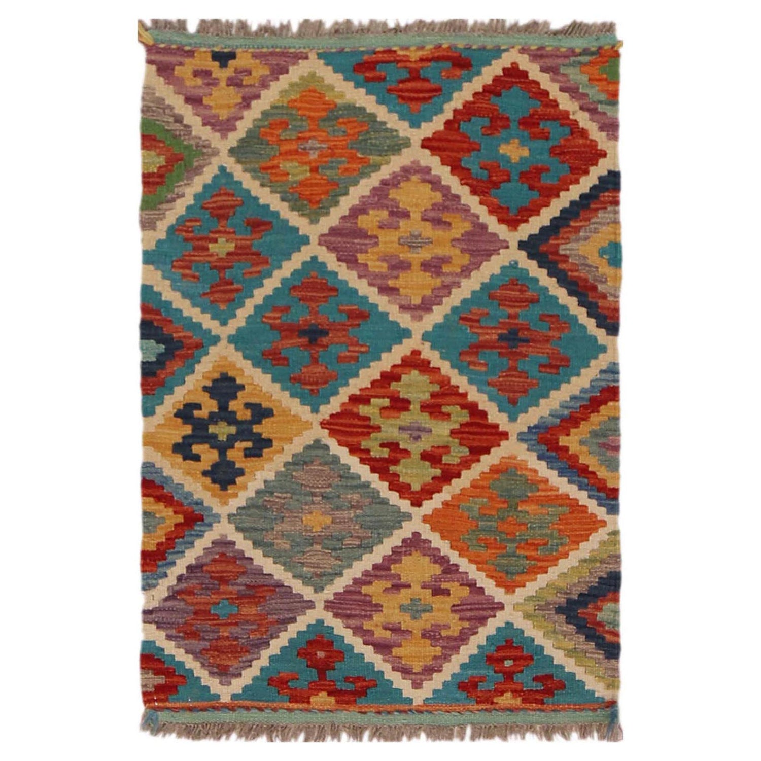 Handmade Vegetable Kilim 2' 0" x 2' 11" (ft) - No. P36304