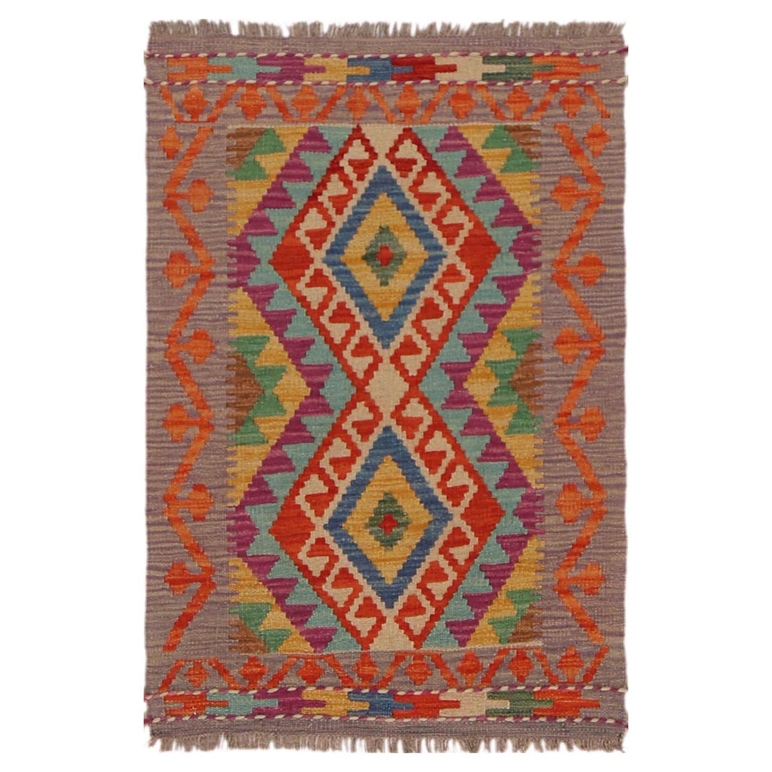 Handmade Vegetable Kilim 2' 2" x 3' 5" (ft) - No. P36306