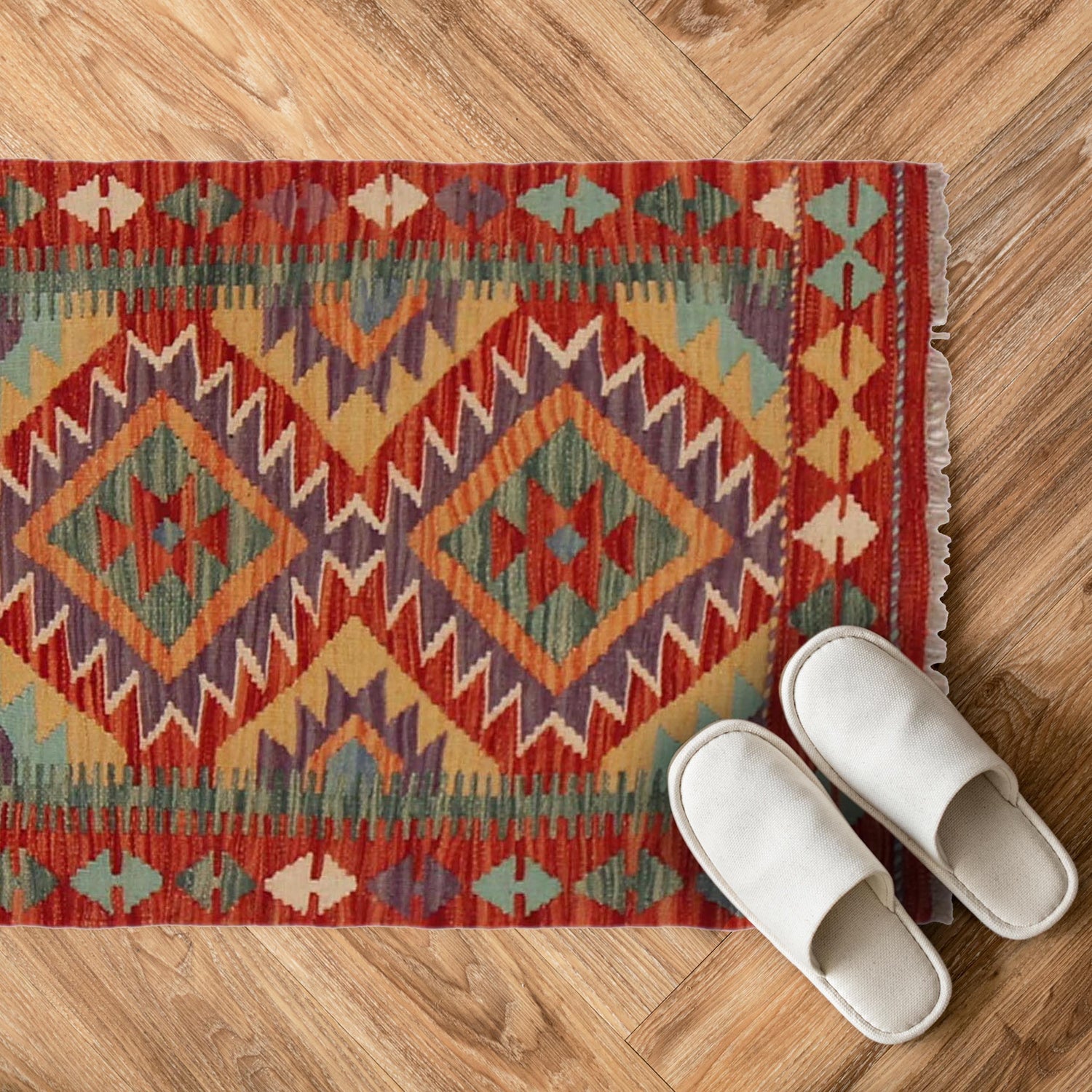 Handmade Vegetable Kilim 2' 0" x 2' 9" (ft) - No. P36312